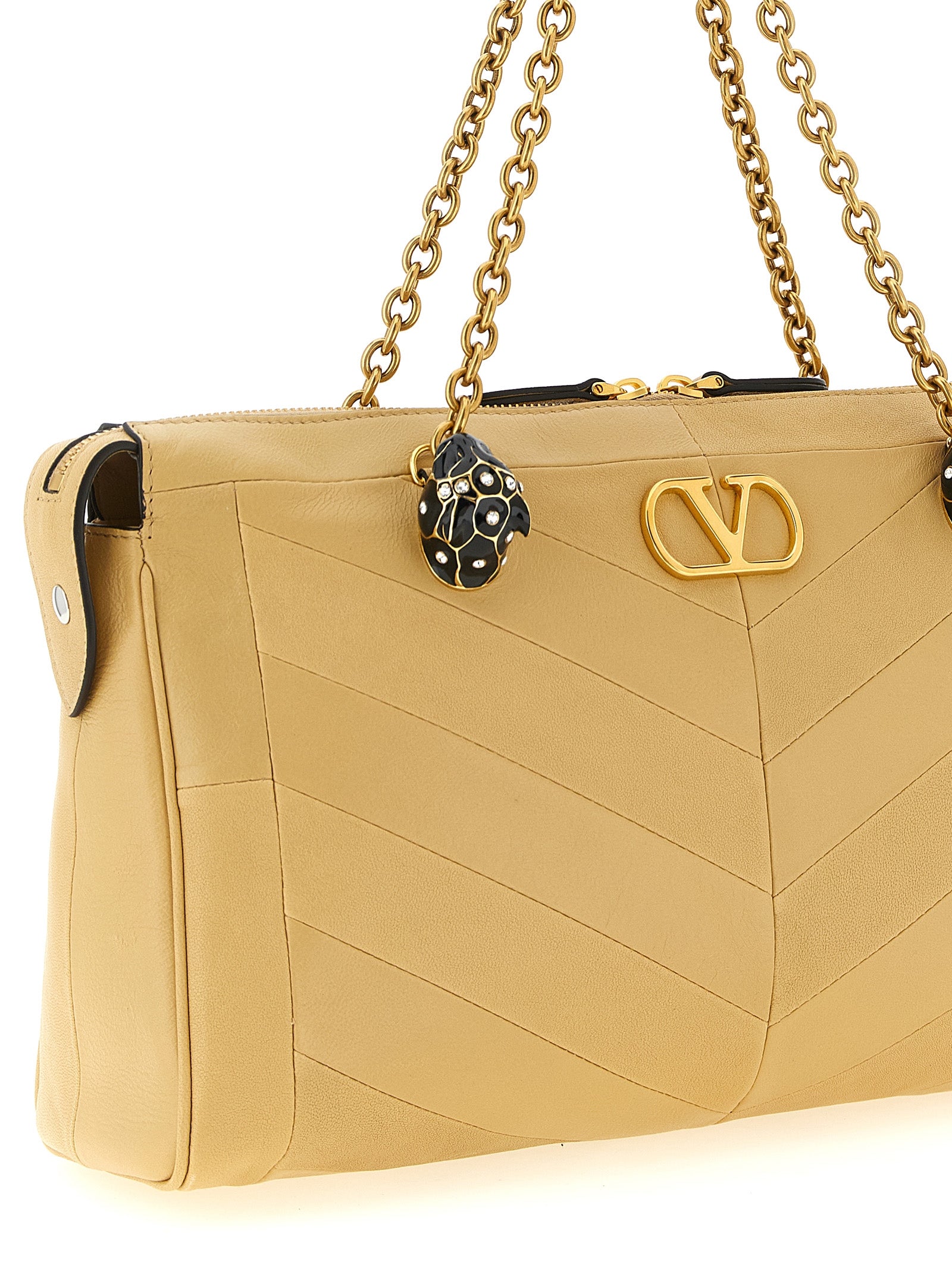 Valentino Garavani Beige Lamb Leather Shoulder Women's Bag