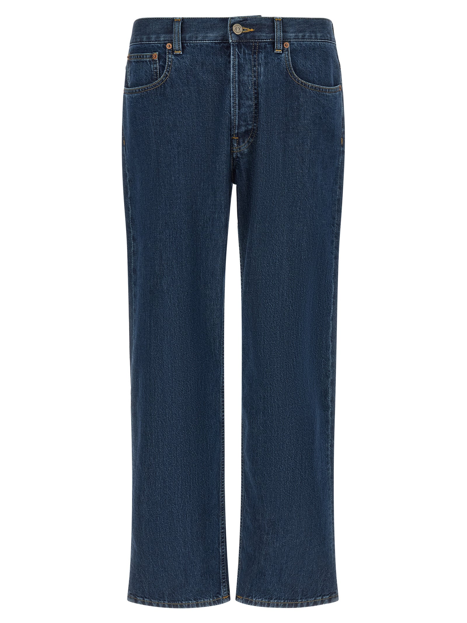 Valentino Garavani Blue Cotton Straight-Leg Men's Jeans