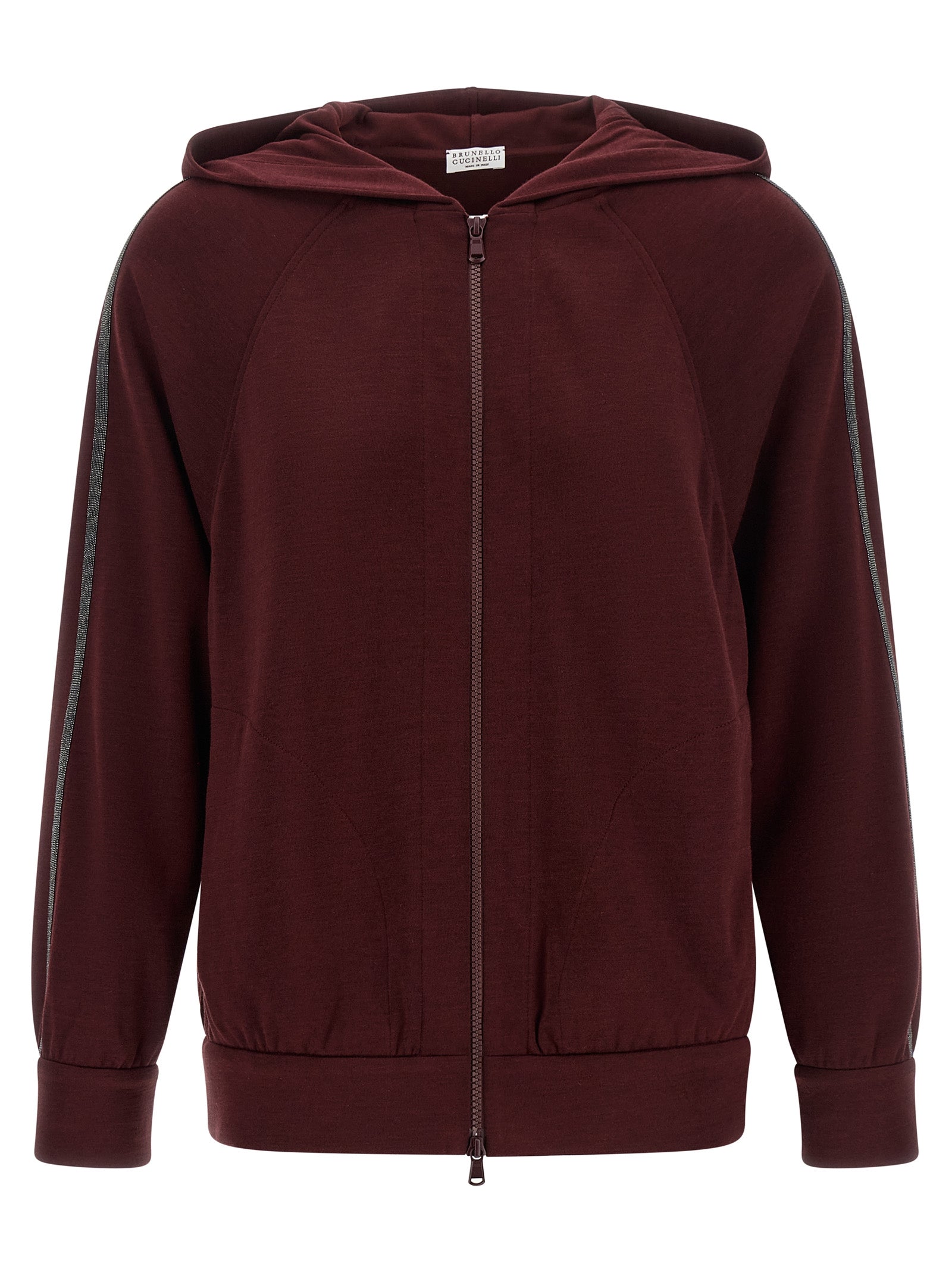Brunello Cucinelli Bordeaux Cotton Women's Sweatshirt