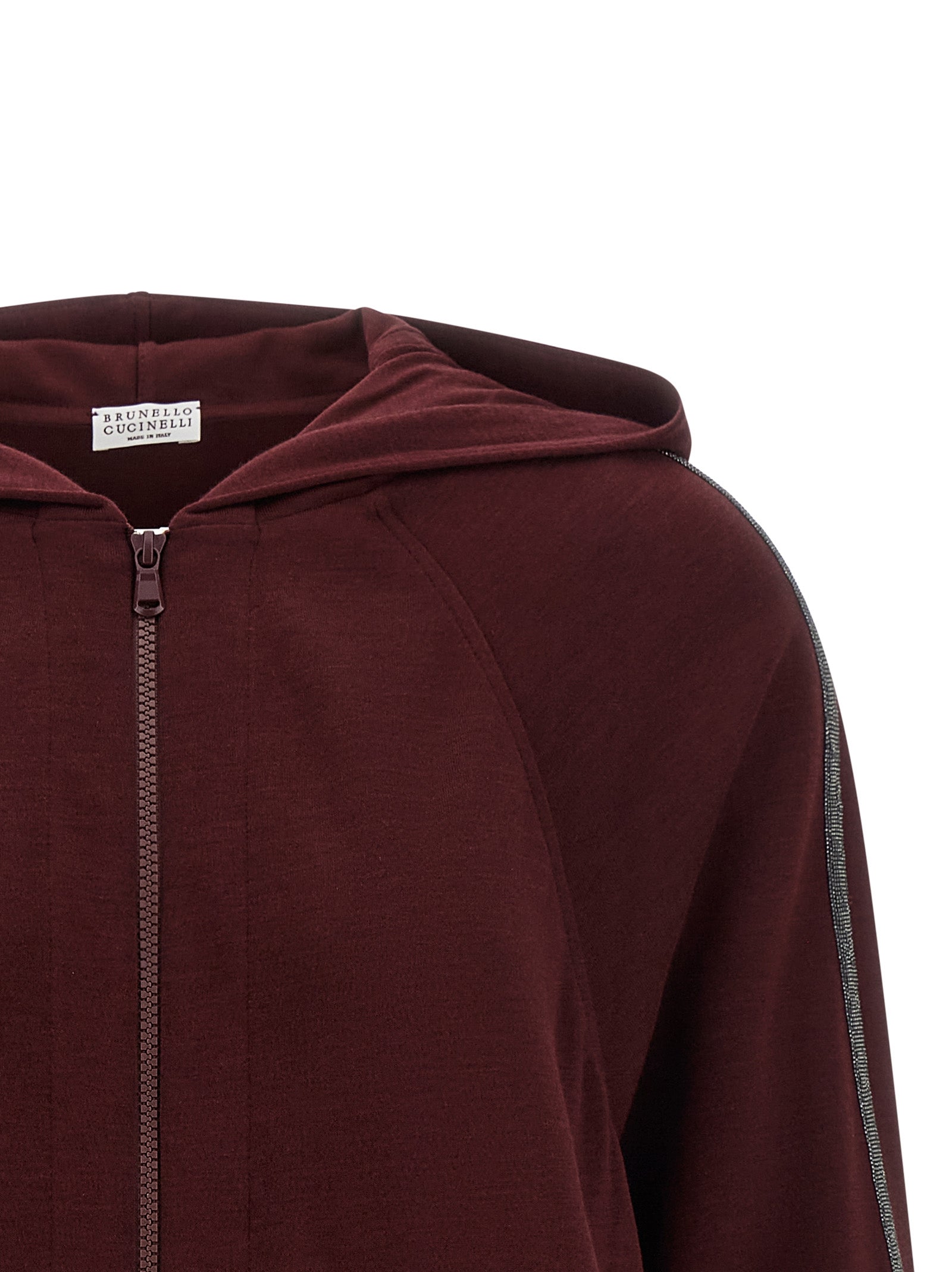 Brunello Cucinelli Bordeaux Cotton Women's Sweatshirt
