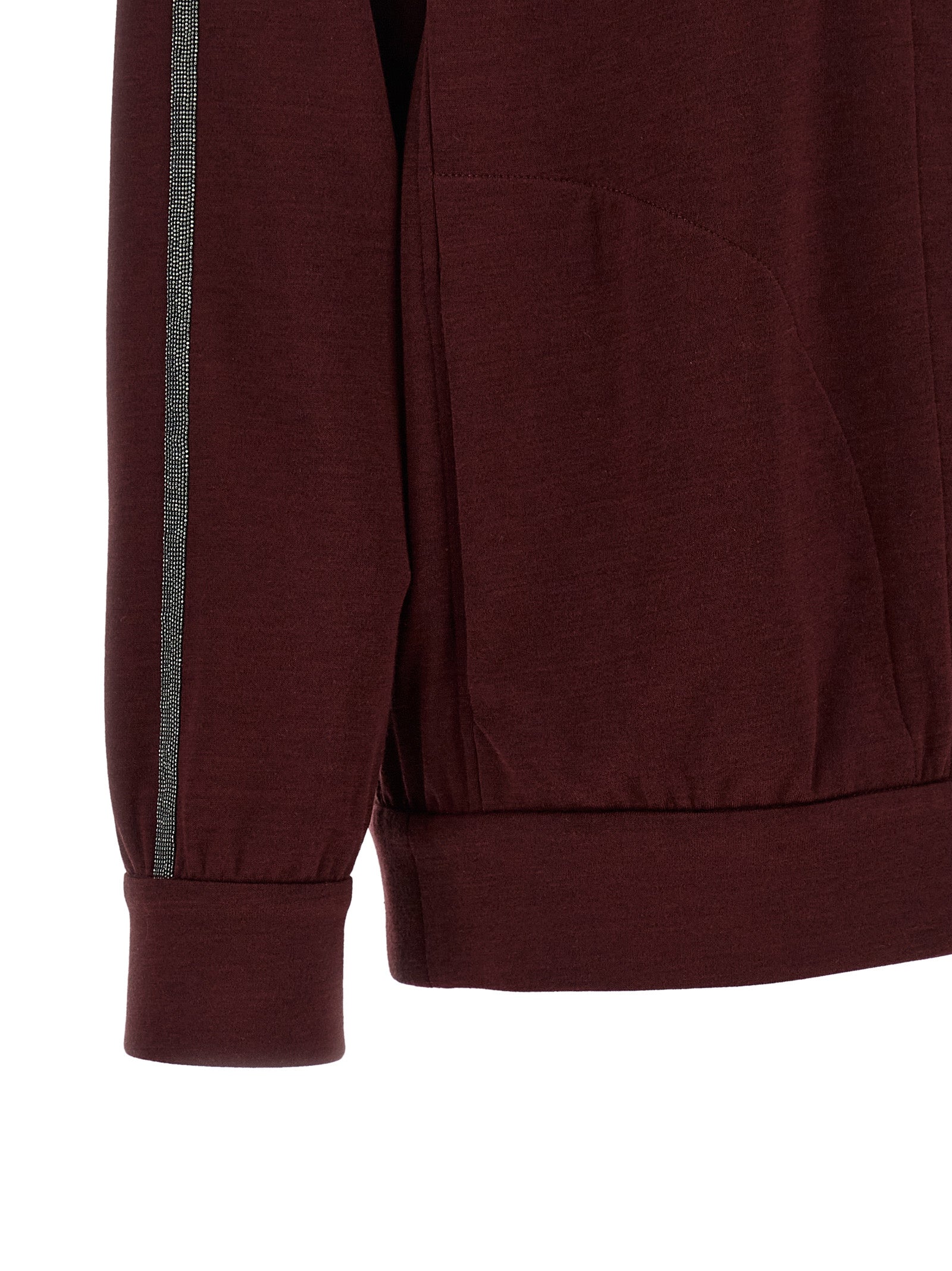 Brunello Cucinelli Bordeaux Cotton Women's Sweatshirt