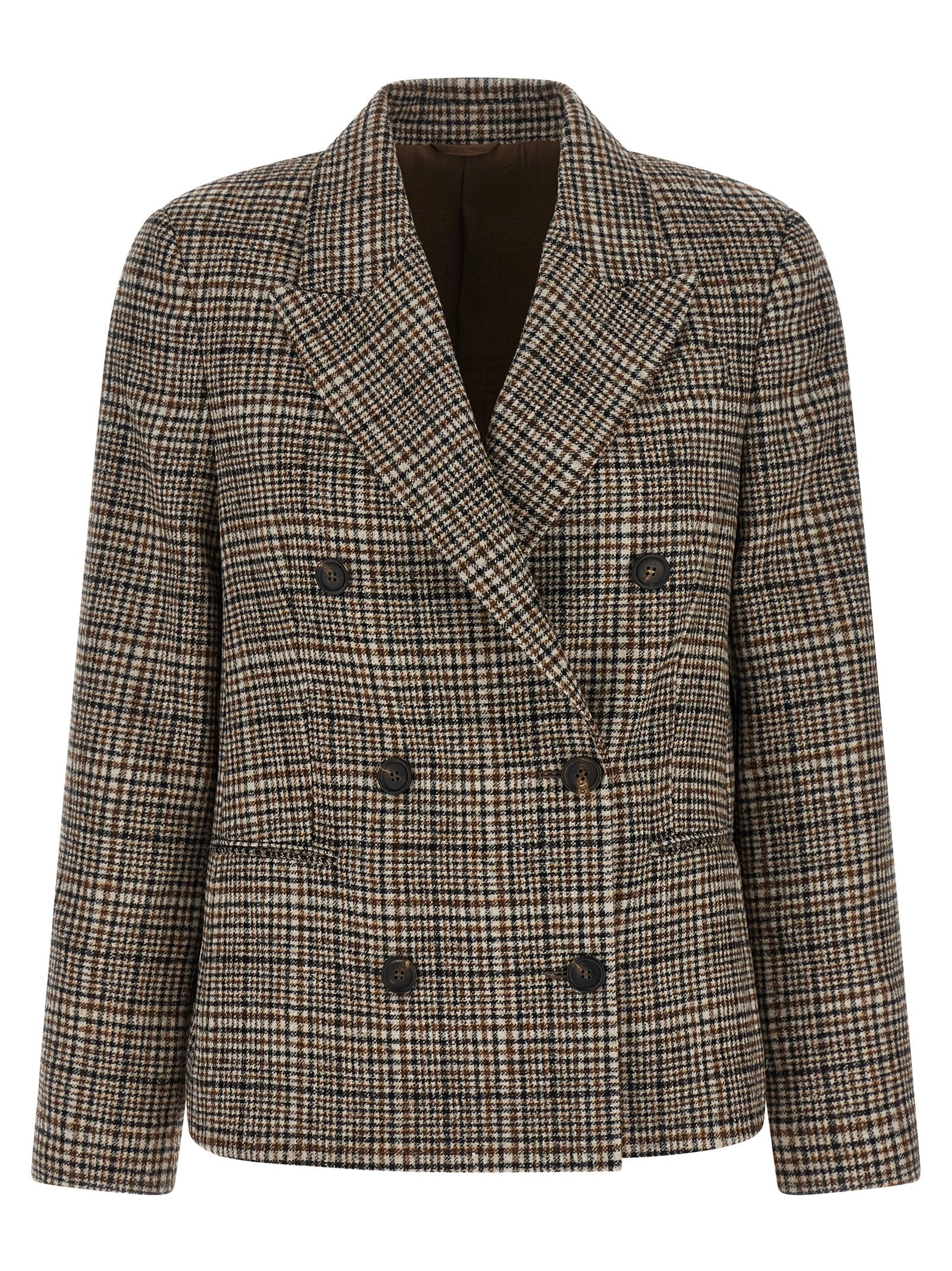 Brunello Cucinelli Beige Alpaca Leather Women's Blazer