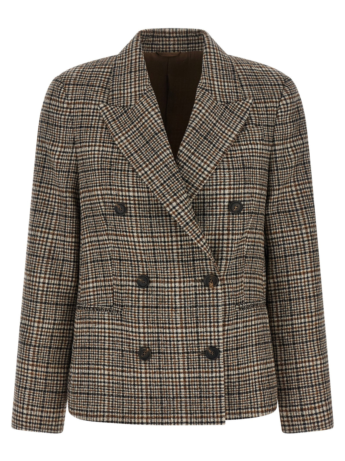 Brunello Cucinelli Beige Alpaca Leather Women's Blazer