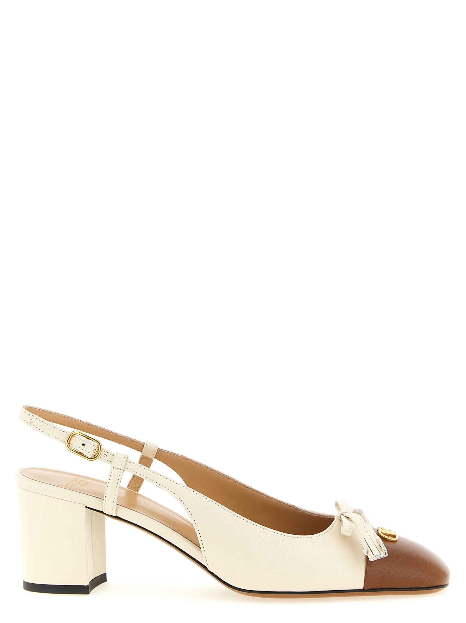 Valentino Garavani Black Leather Mid Heel Women's Pumps