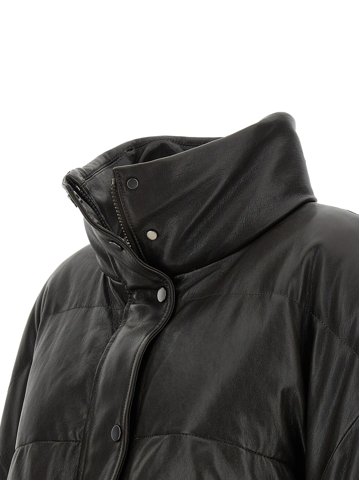 Brunello Cucinelli Brown Lamb Leather Leather Women's Jacket