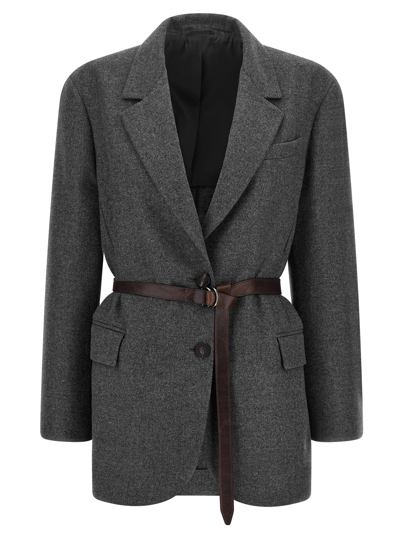 Brunello Cucinelli Gray Virgin Wool Women's Blazer