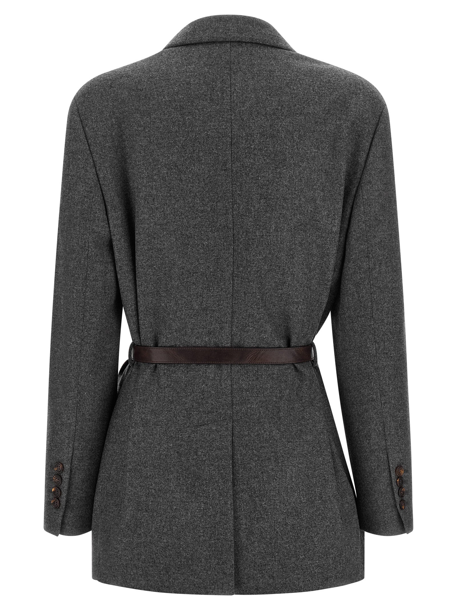 Brunello Cucinelli Gray Virgin Wool Women's Blazer