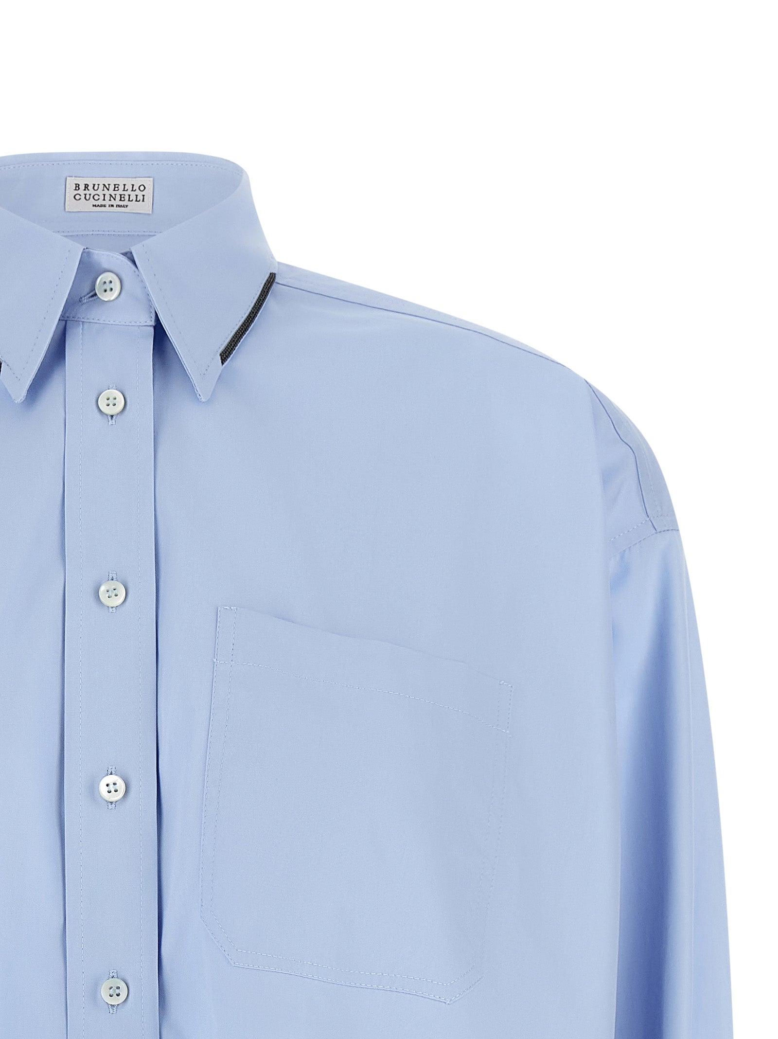 Brunello Cucinelli Blue Cotton Women's Blouse