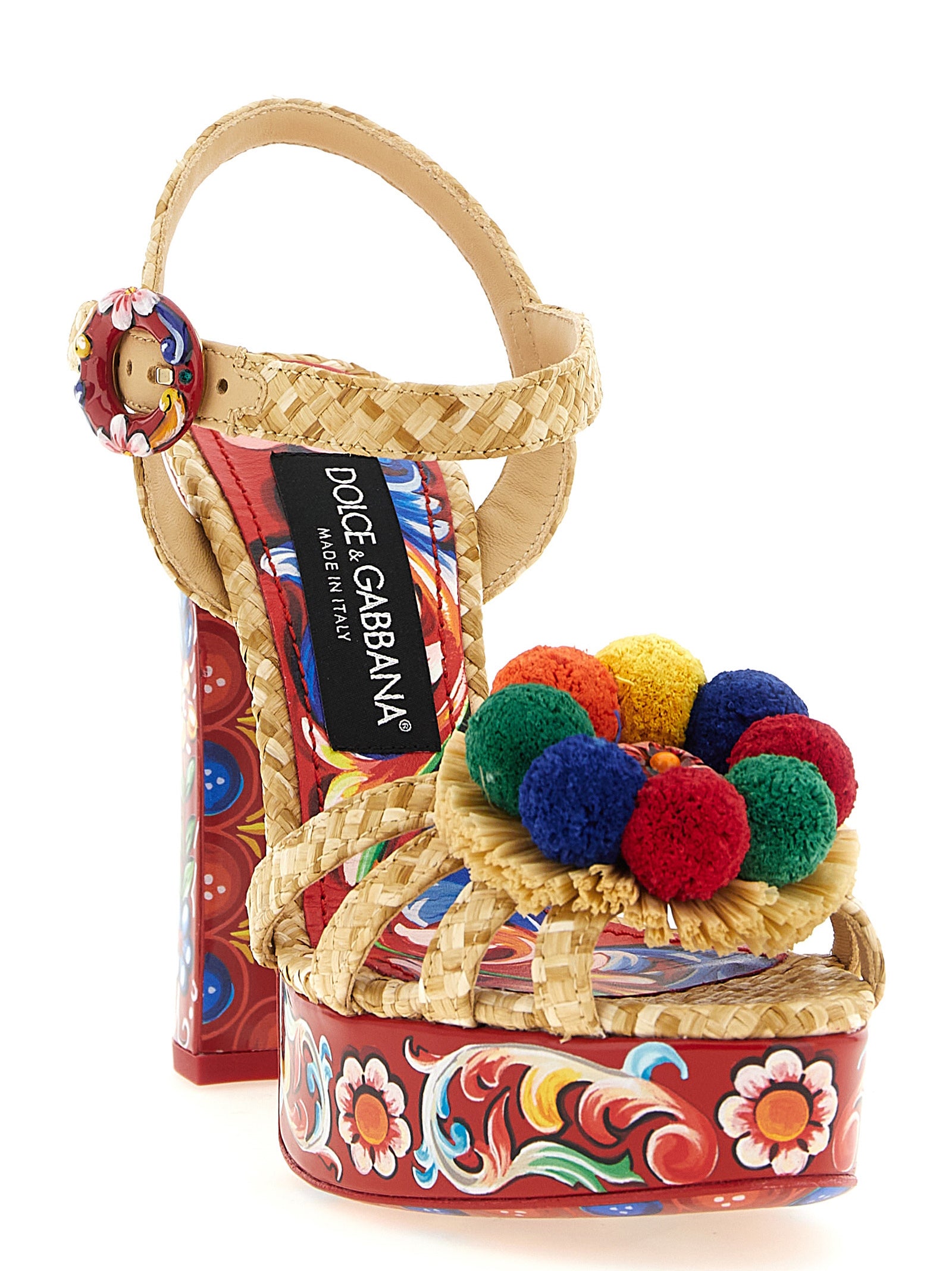 Dolce & Gabbana Multicolor Viscose Stiletto Heel Women's Sandals