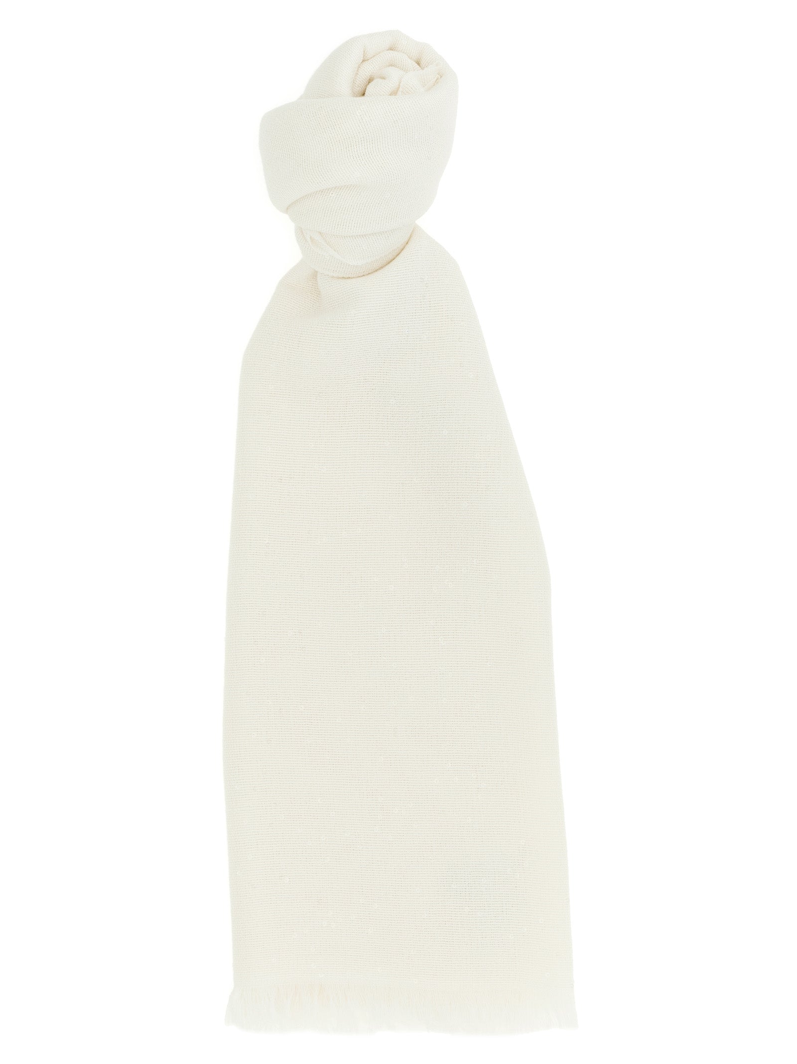 Brunello Cucinelli White Cashmere Women's Scarf