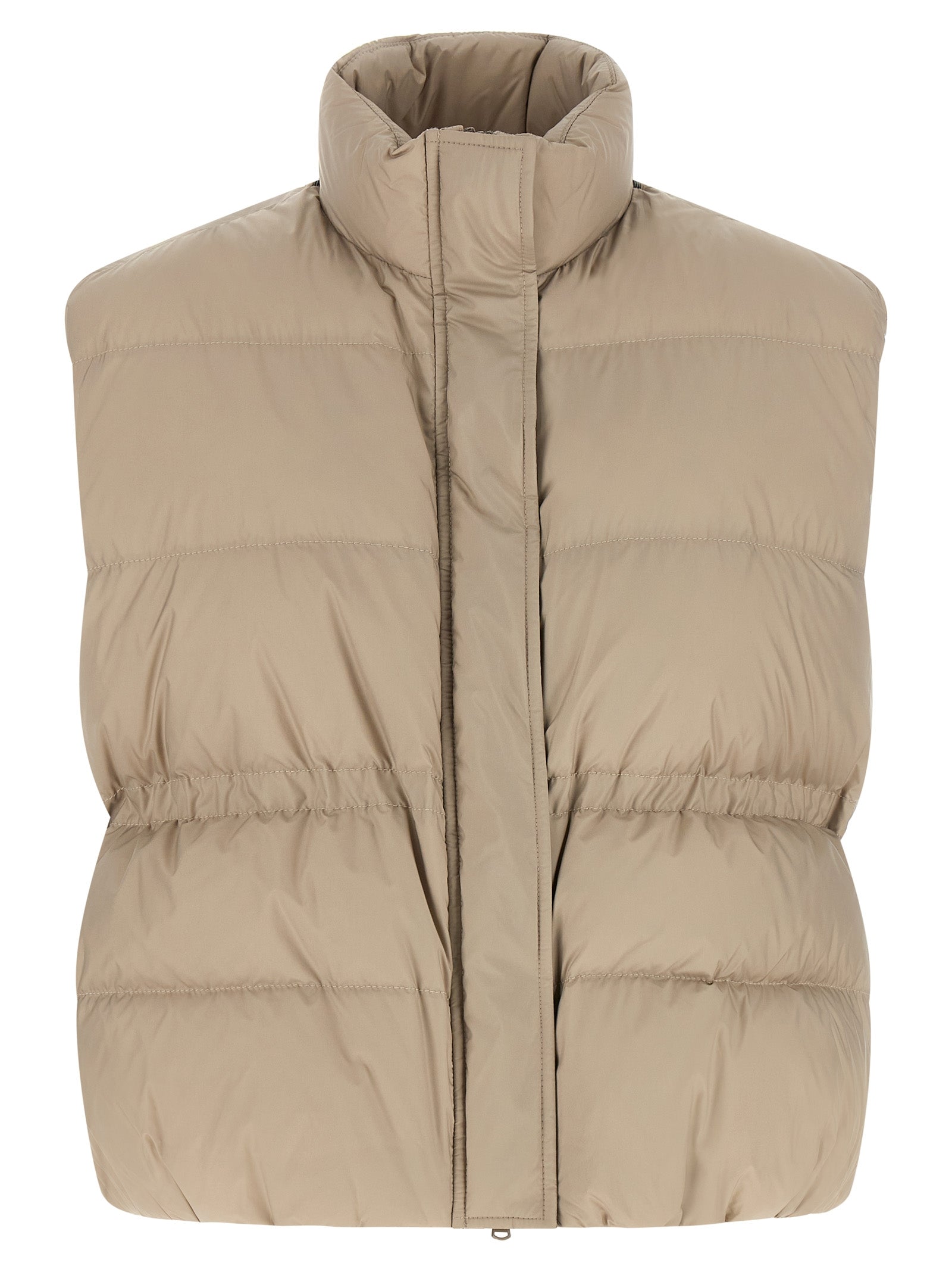 Brunello Cucinelli Gray Polyester Sleeveless Women's Jacket
