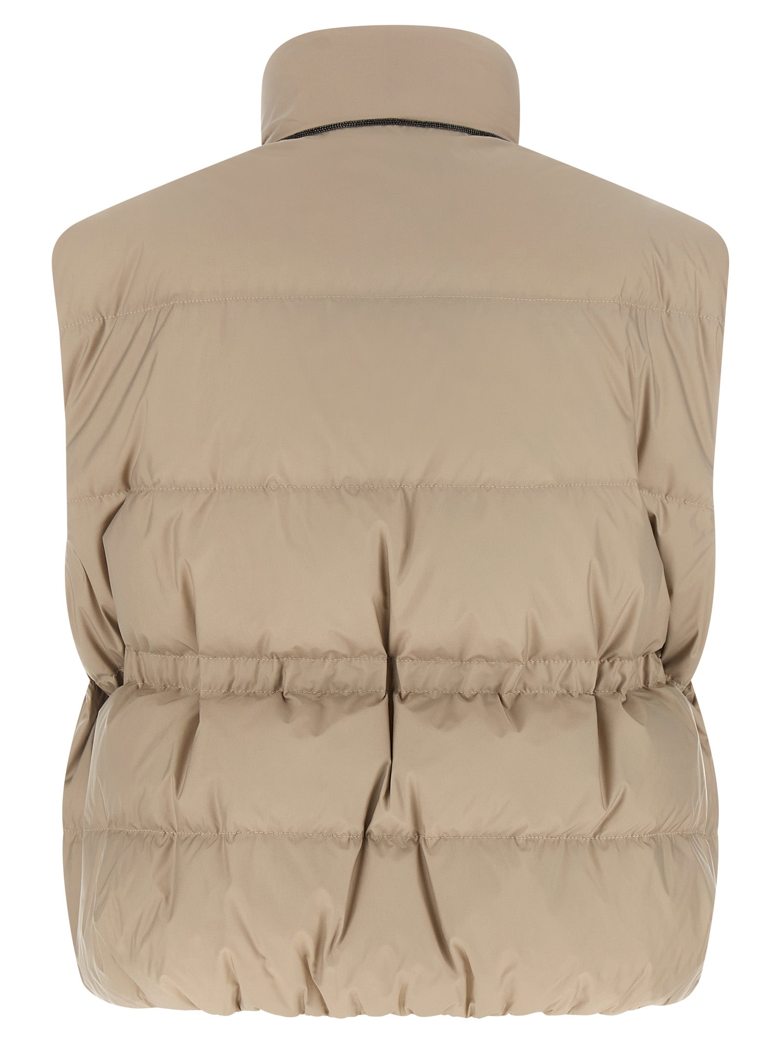 Brunello Cucinelli Gray Polyester Sleeveless Women's Jacket