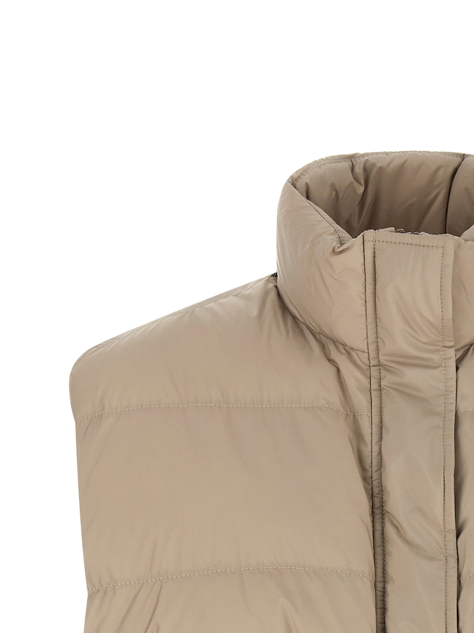 Brunello Cucinelli Gray Polyester Sleeveless Women's Jacket