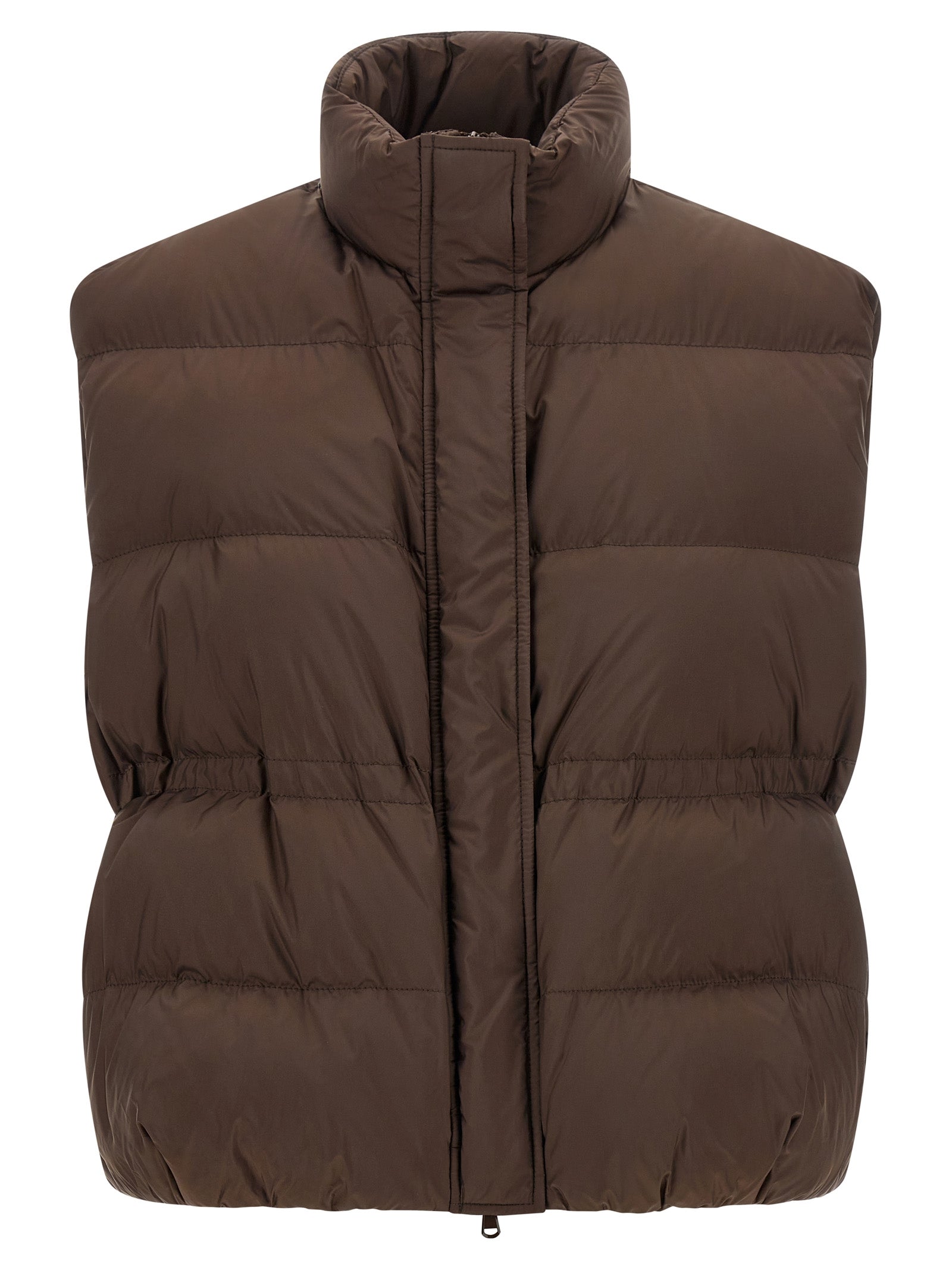 Brunello Cucinelli Brown Polyester Sleeveless Women's Jacket