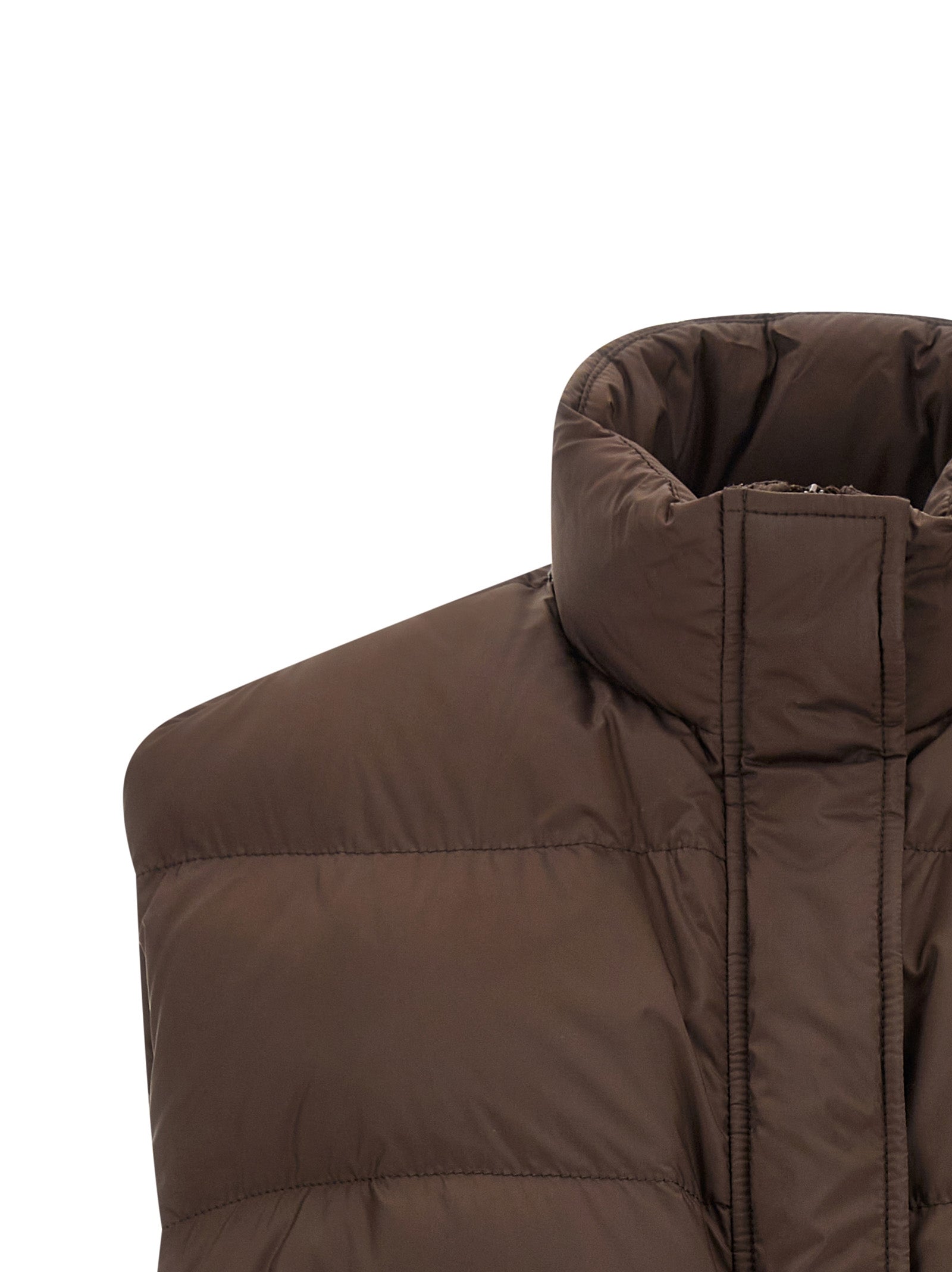 Brunello Cucinelli Brown Polyester Sleeveless Women's Jacket
