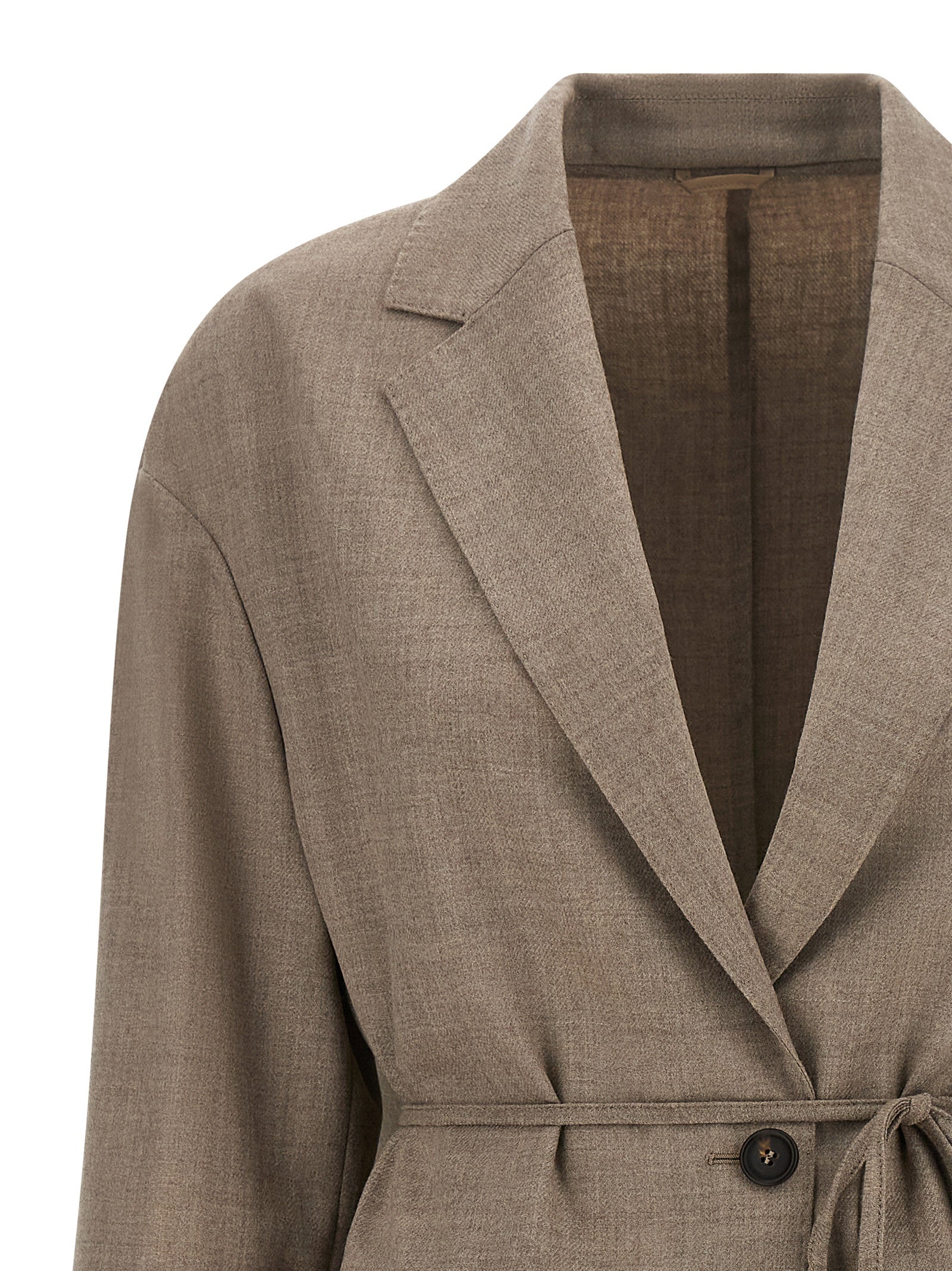 Brunello Cucinelli Beige Virgin Wool Women's Blazer