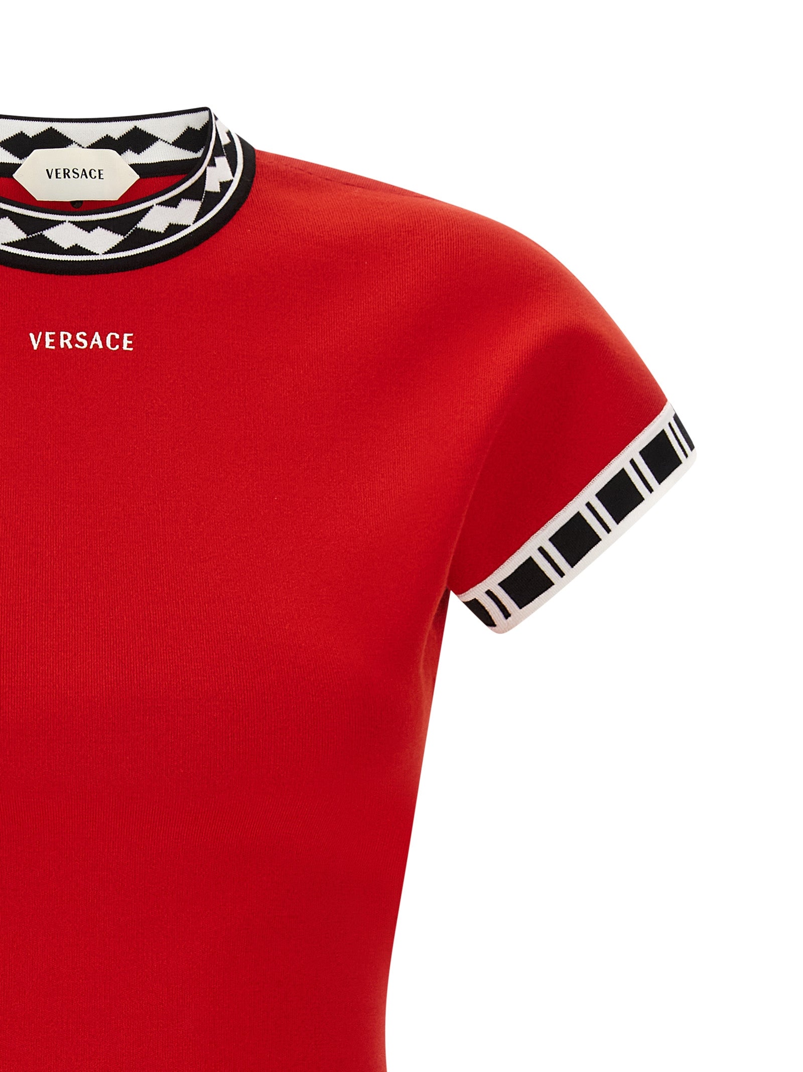 Versace Red Cotton Short Women's Dress