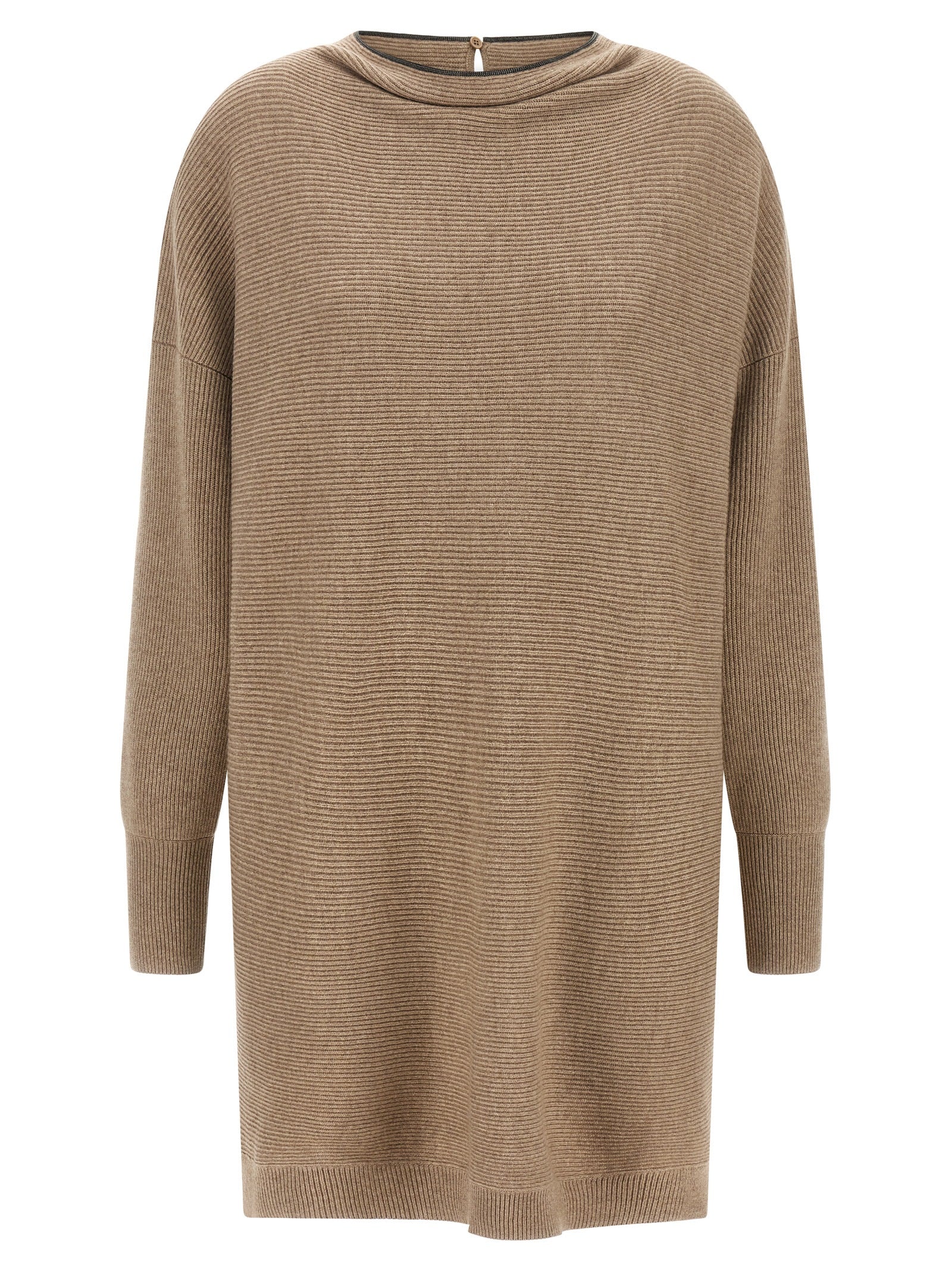 Brunello Cucinelli Beige Virgin Wool Short Women's Dress