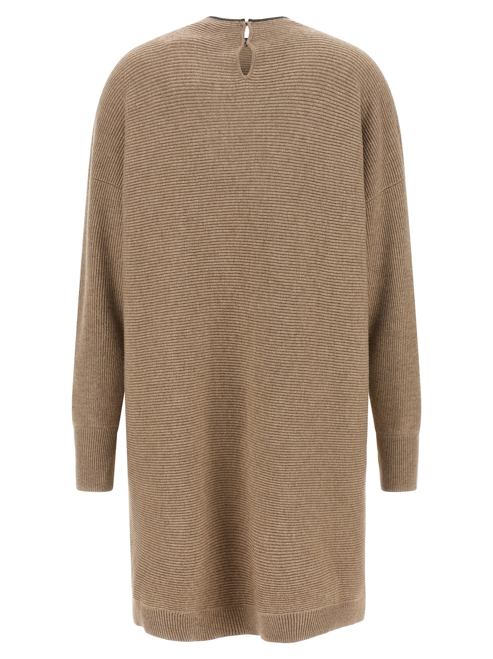 Brunello Cucinelli Beige Virgin Wool Short Women's Dress