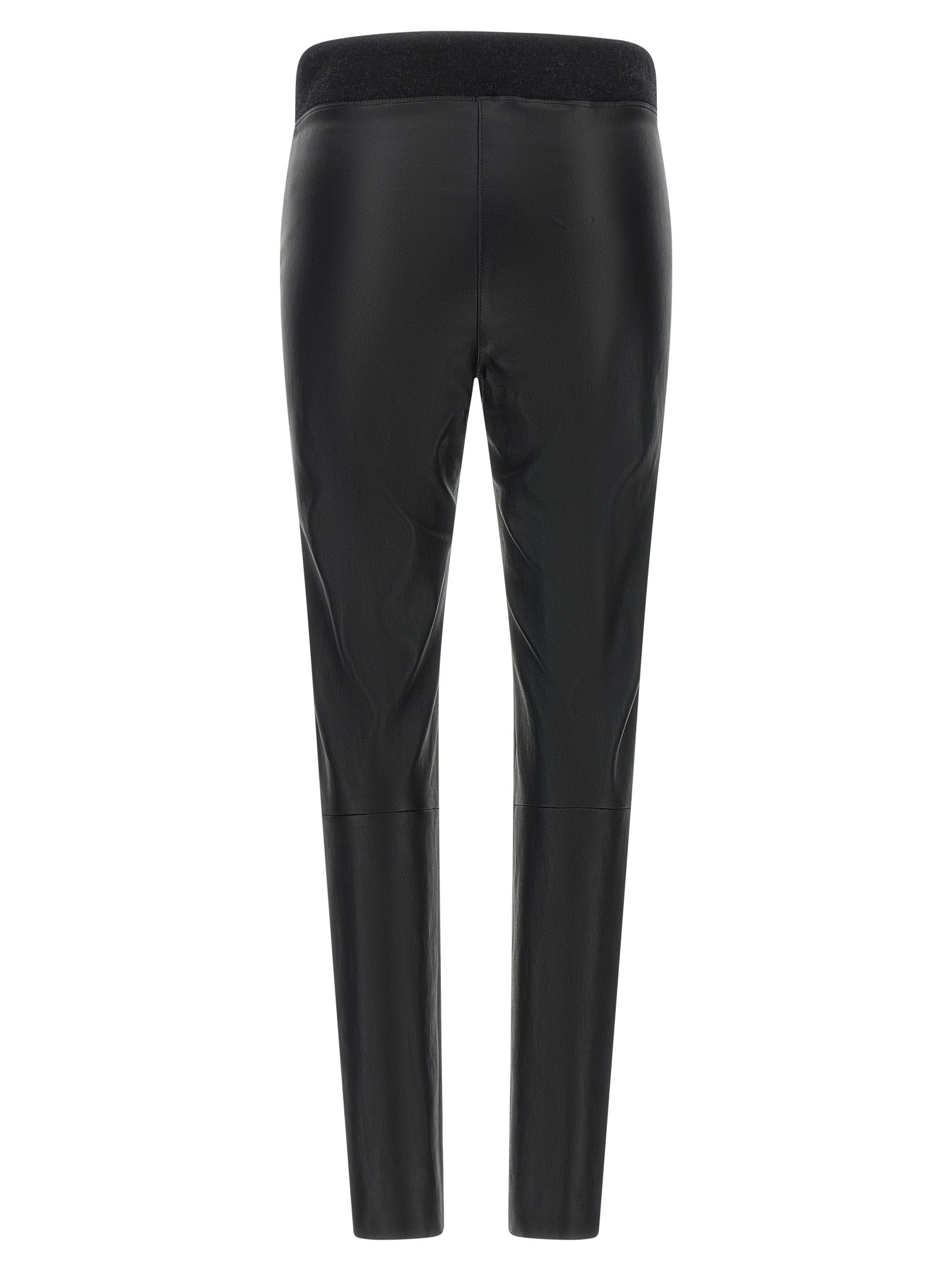 Brunello Cucinelli Black Lamb Leather Women's Leggings