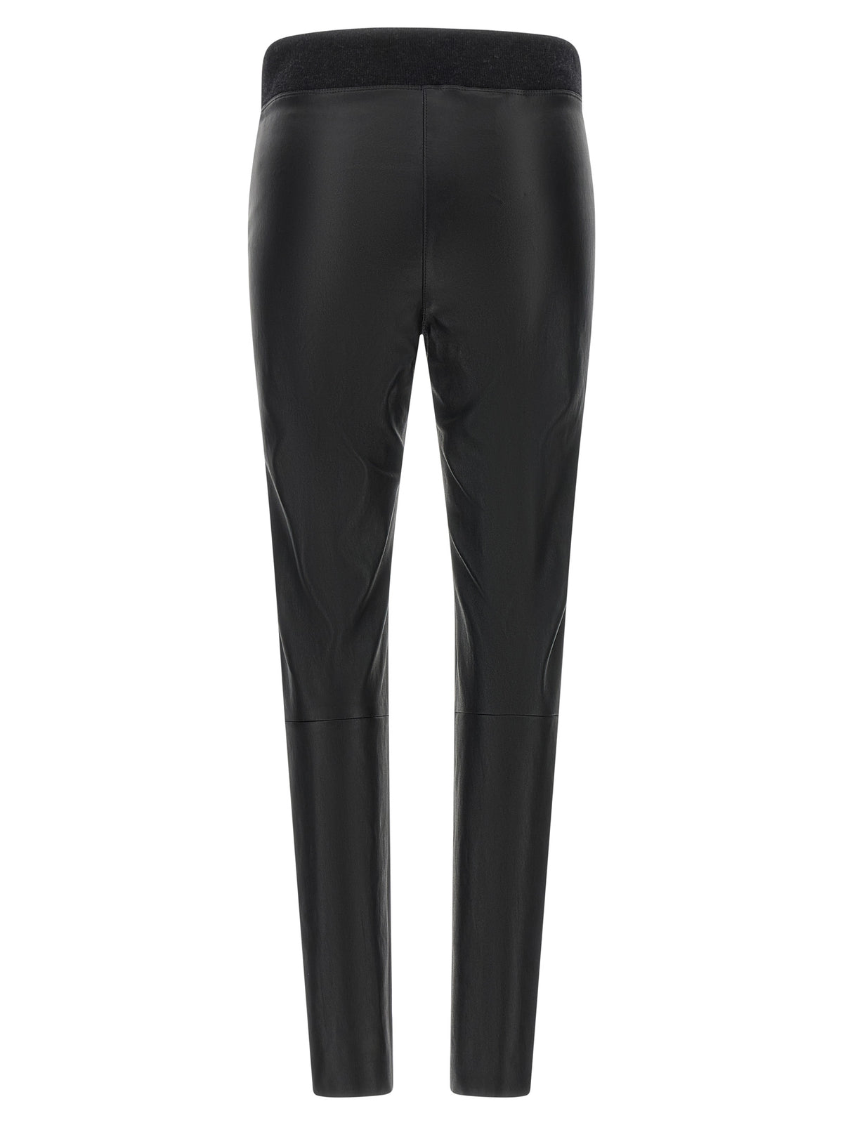 Brunello Cucinelli Black Lamb Leather Women's Leggings