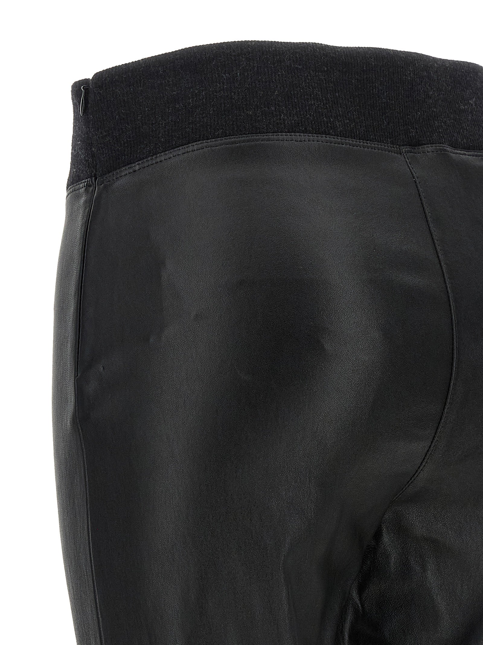 Brunello Cucinelli Black Lamb Leather Women's Leggings