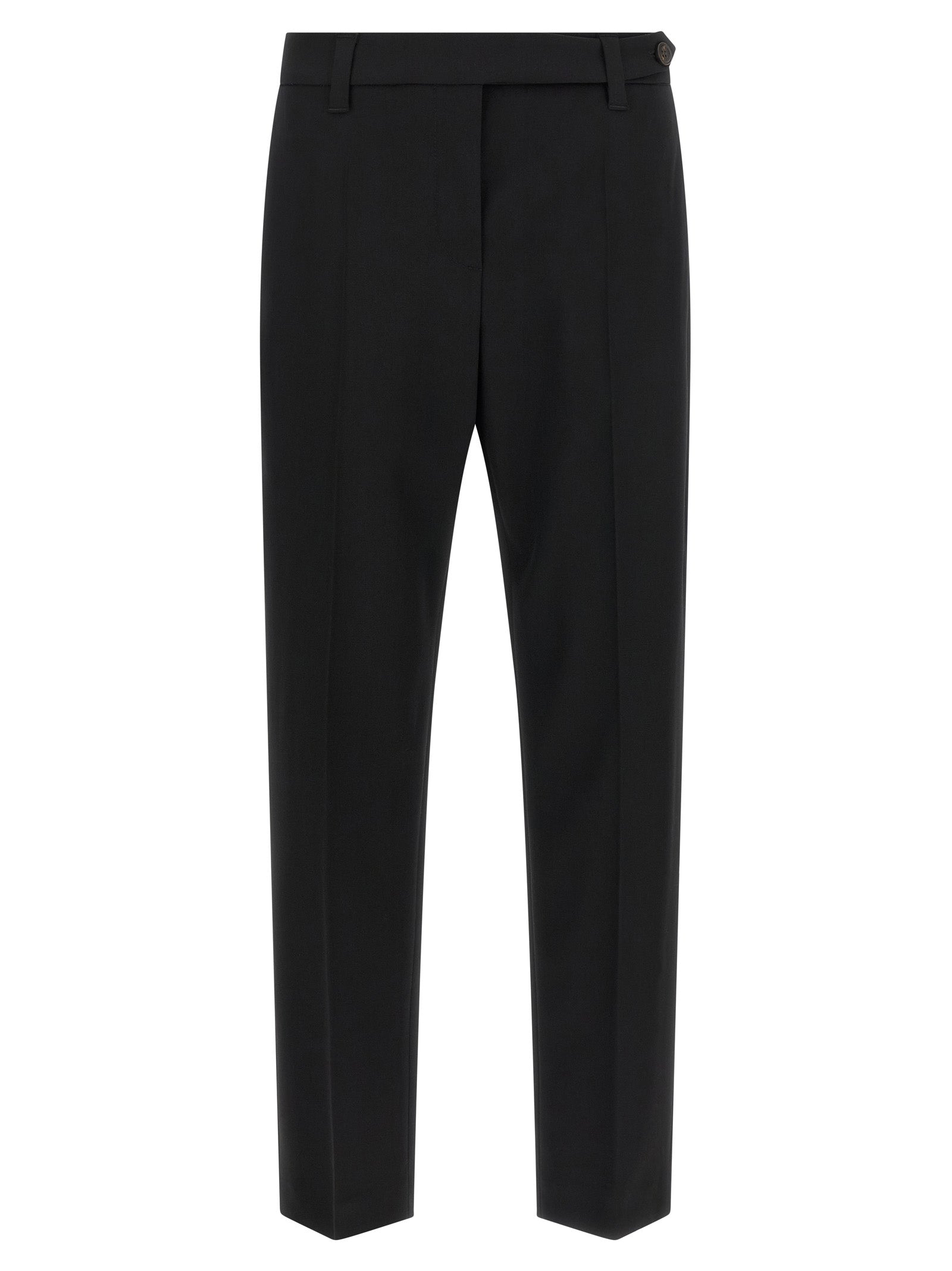 Brunello Cucinelli Black Virgin Wool Dress Women's Pants