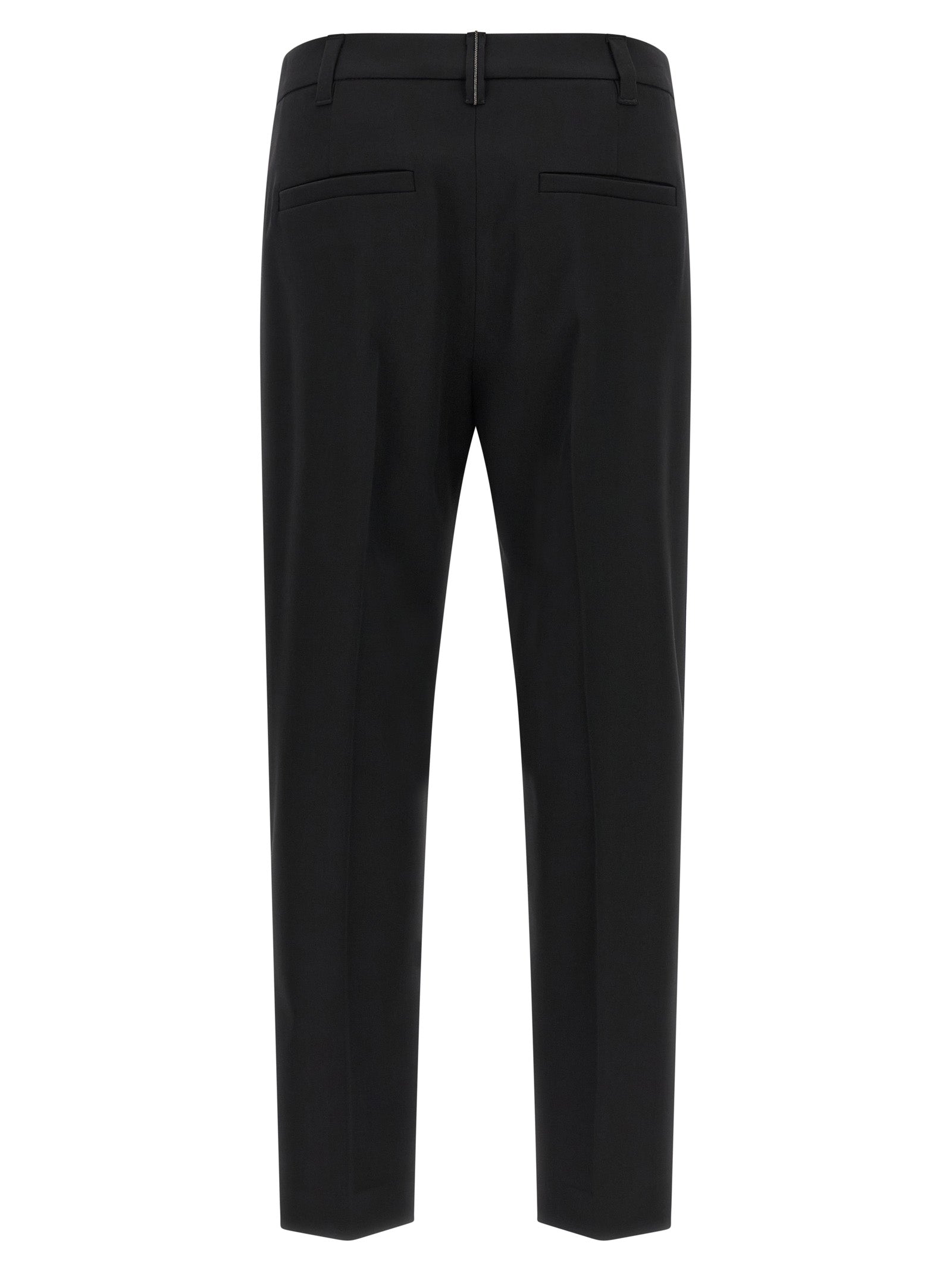 Brunello Cucinelli Black Virgin Wool Dress Women's Pants