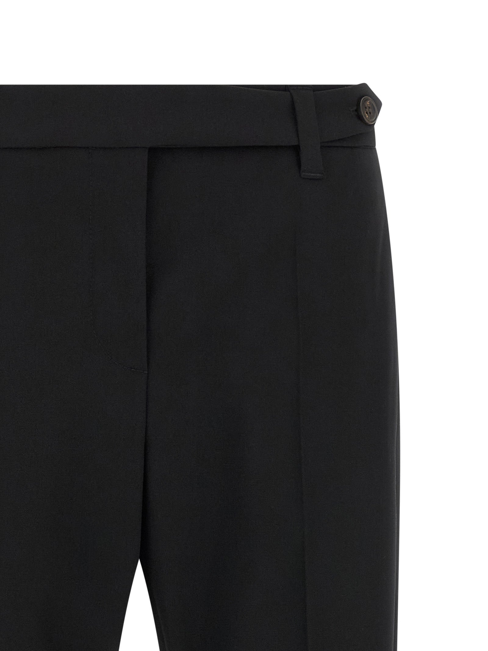 Brunello Cucinelli Black Virgin Wool Dress Women's Pants