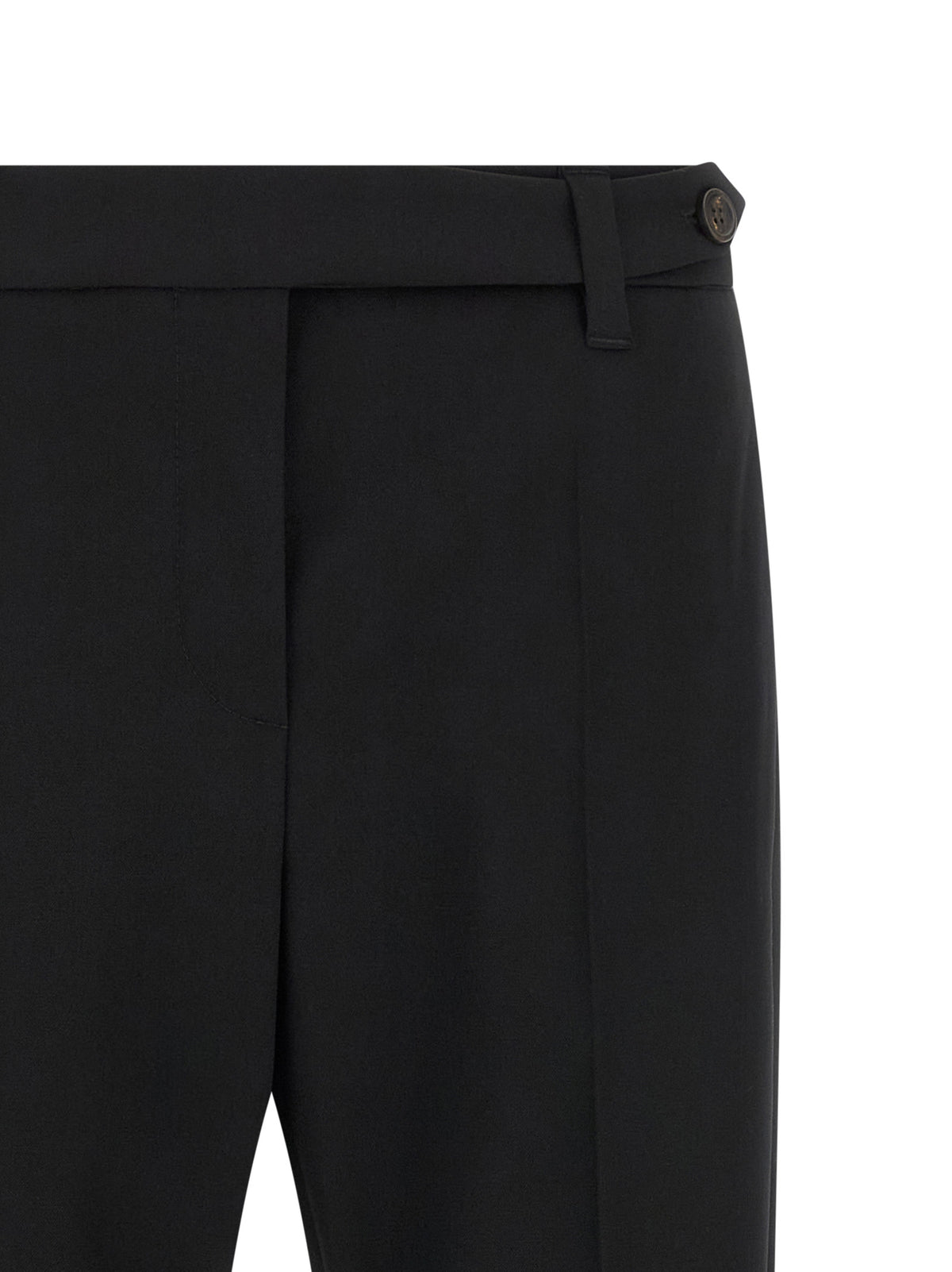 Brunello Cucinelli Black Virgin Wool Dress Women's Pants