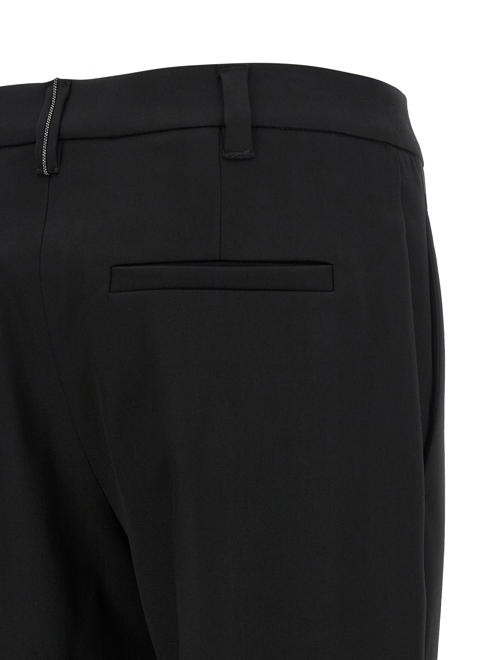 Brunello Cucinelli Black Virgin Wool Dress Women's Pants