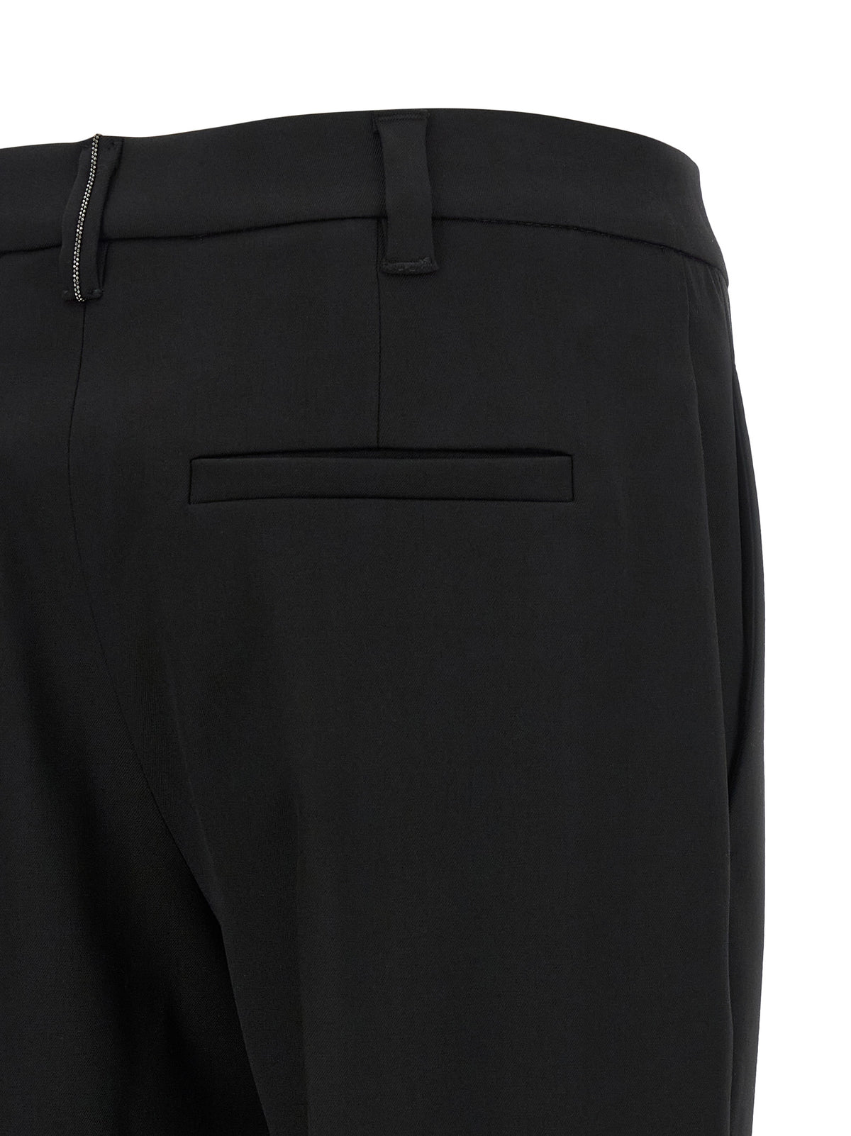 Brunello Cucinelli Black Virgin Wool Dress Women's Pants