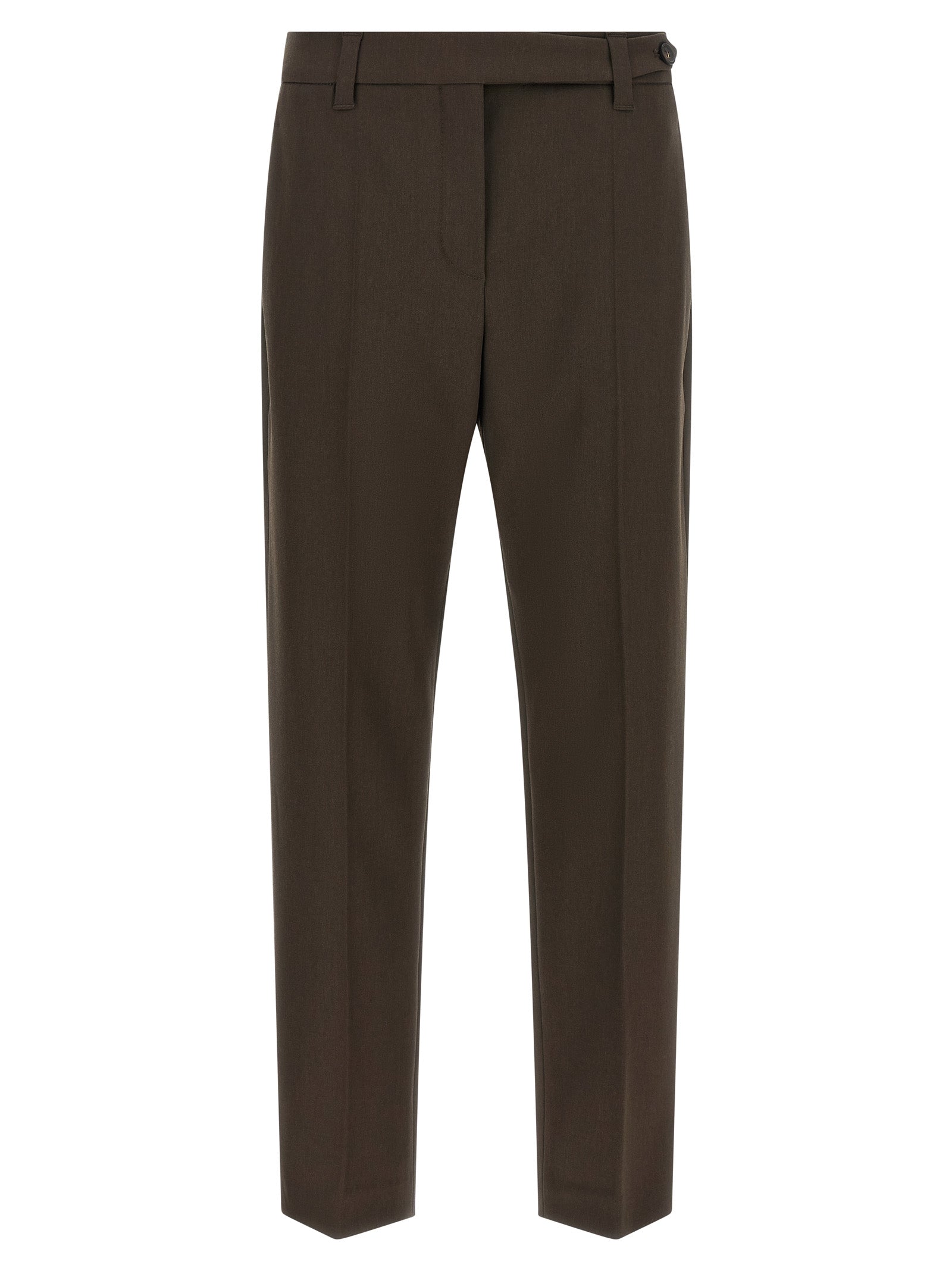 Brunello Cucinelli Brown Virgin Wool Dress Women's Pants