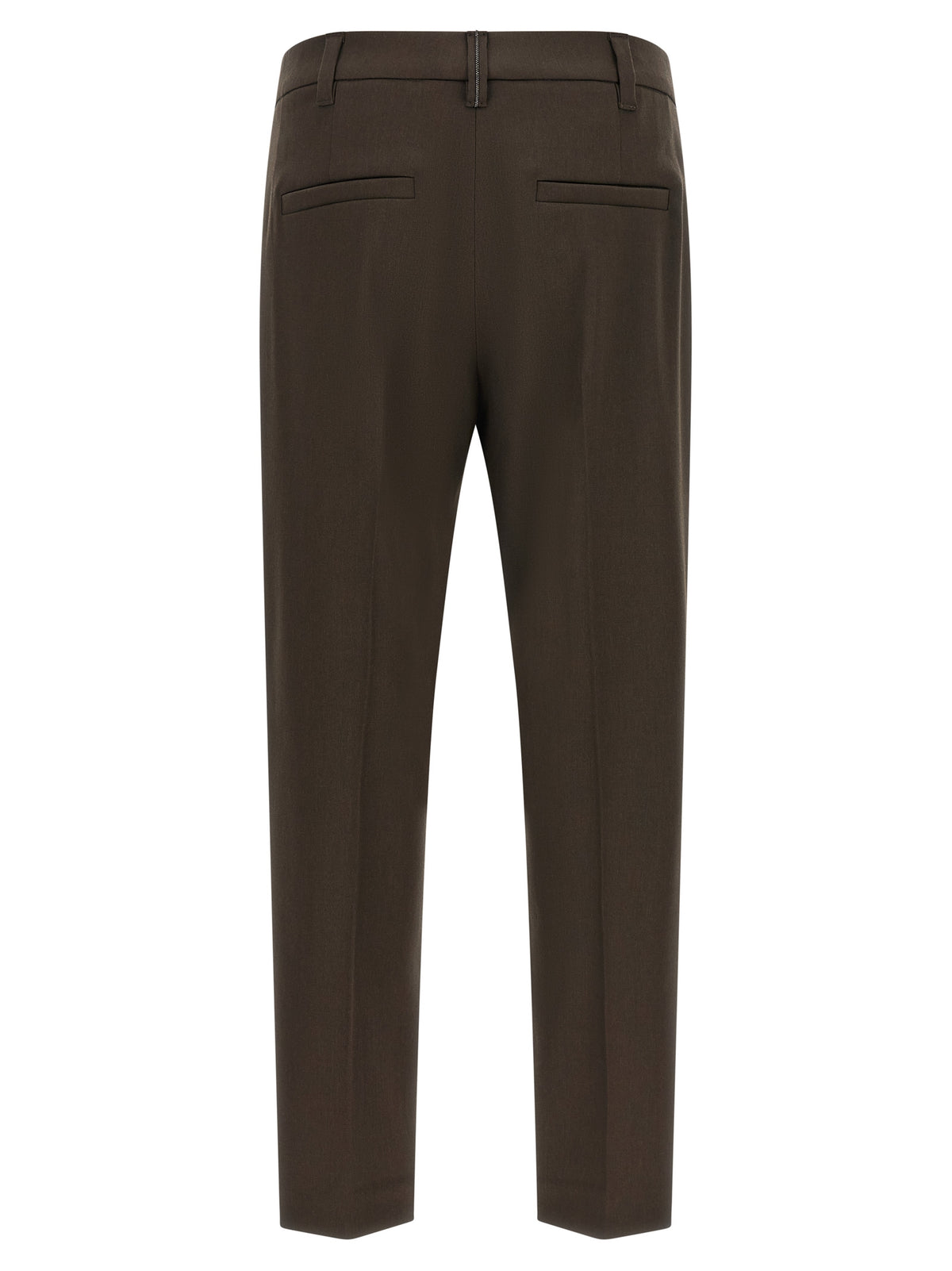 Brunello Cucinelli Brown Virgin Wool Dress Women's Pants
