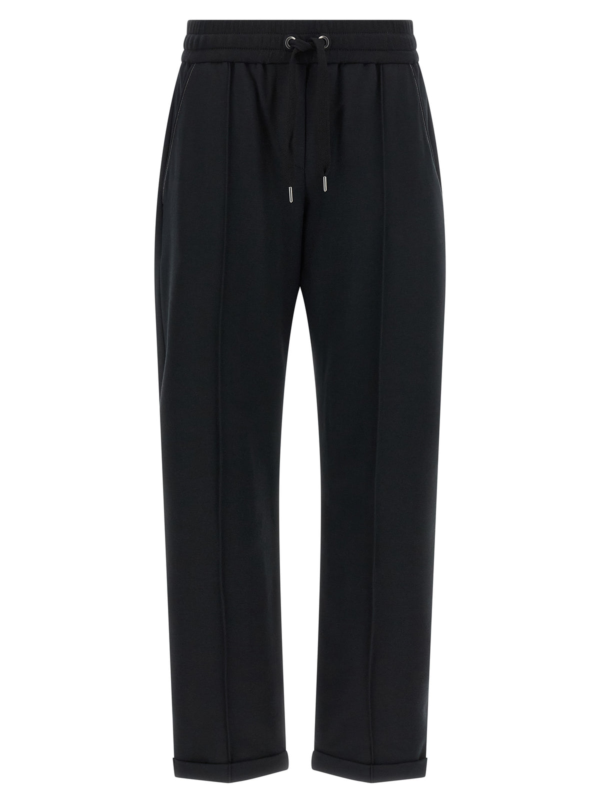Brunello Cucinelli Black Cotton Joggers (Workout Women's Pants)