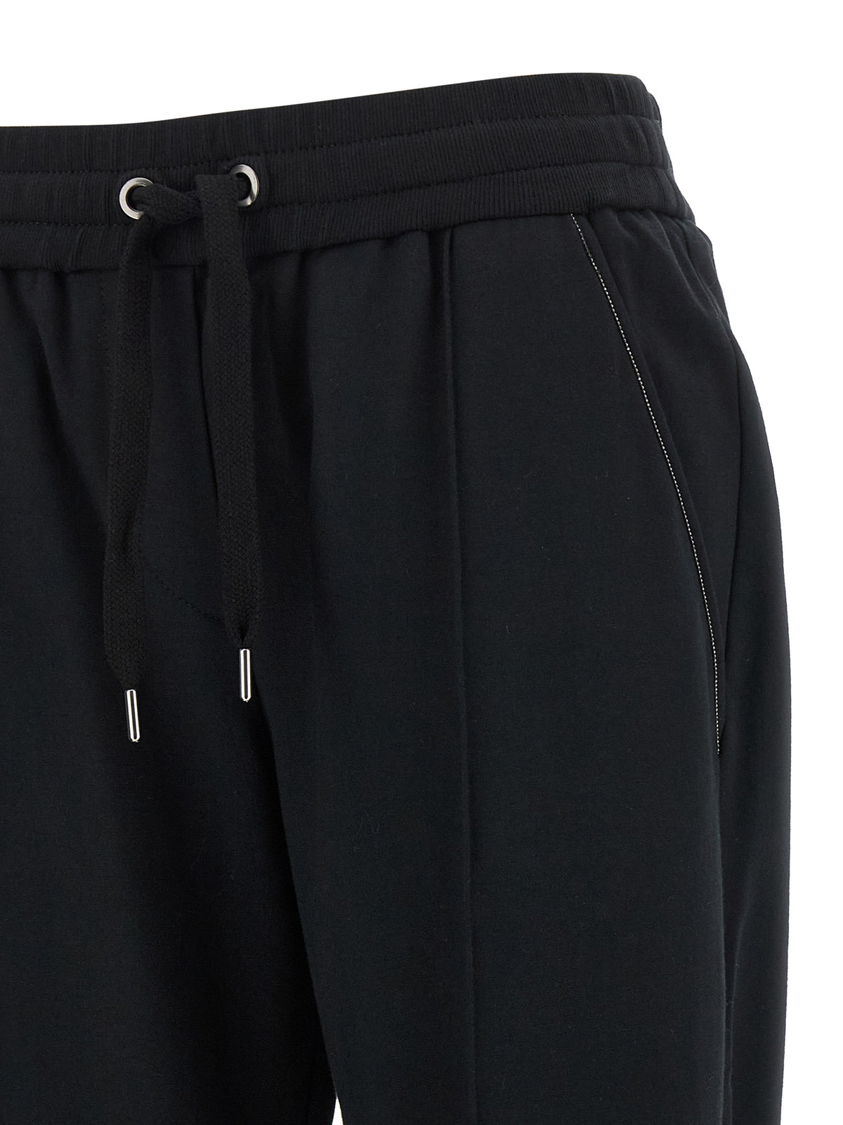 Brunello Cucinelli Black Cotton Joggers (Workout Women's Pants)