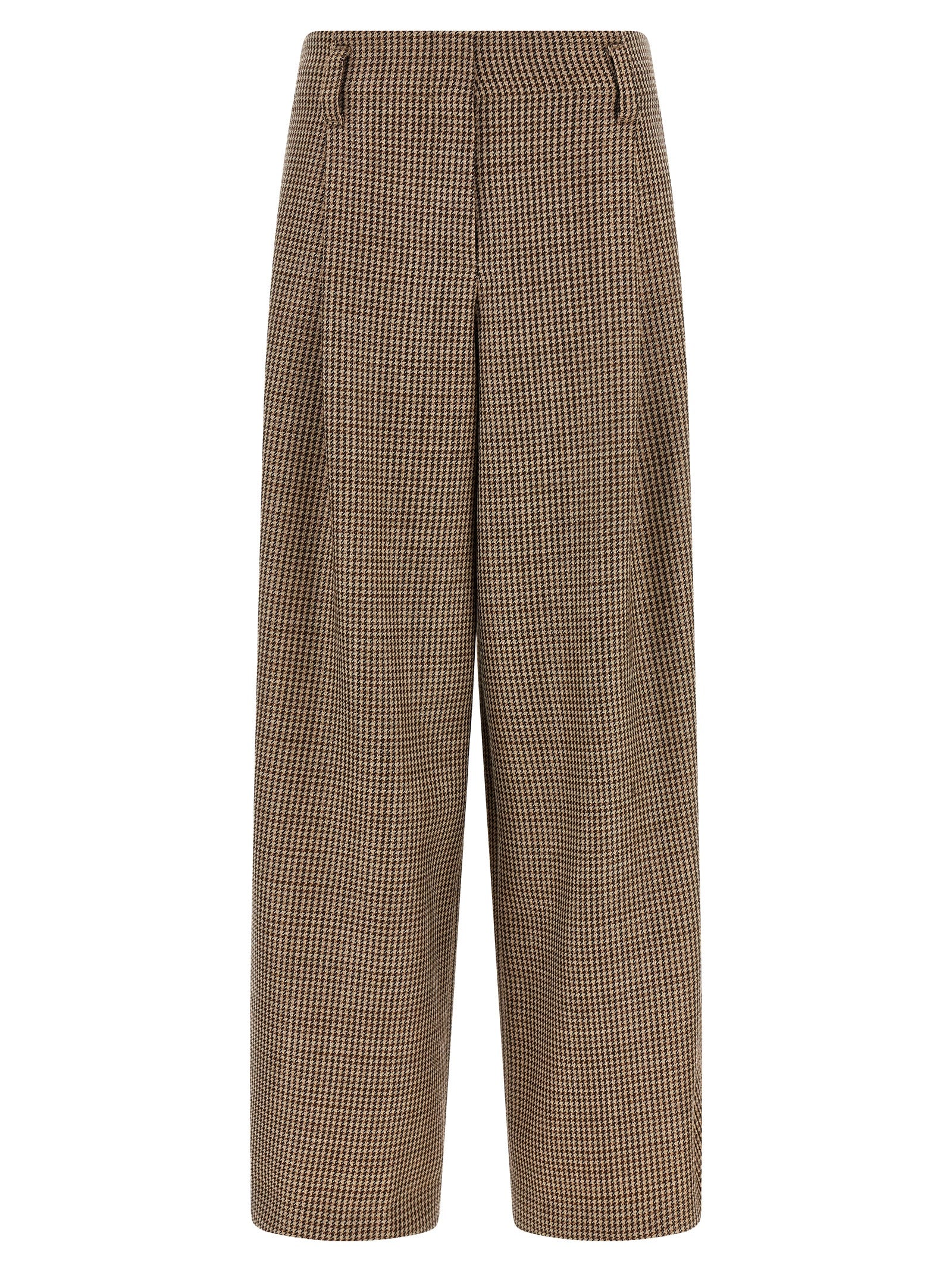 Brunello Cucinelli Brown Virgin Wool Flared Women's Pants