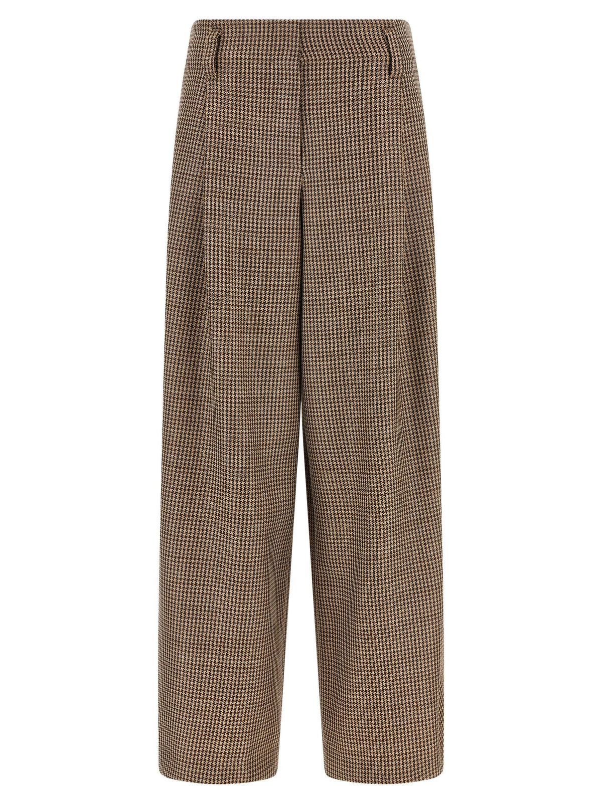 Brunello Cucinelli Brown Virgin Wool Flared Women's Pants