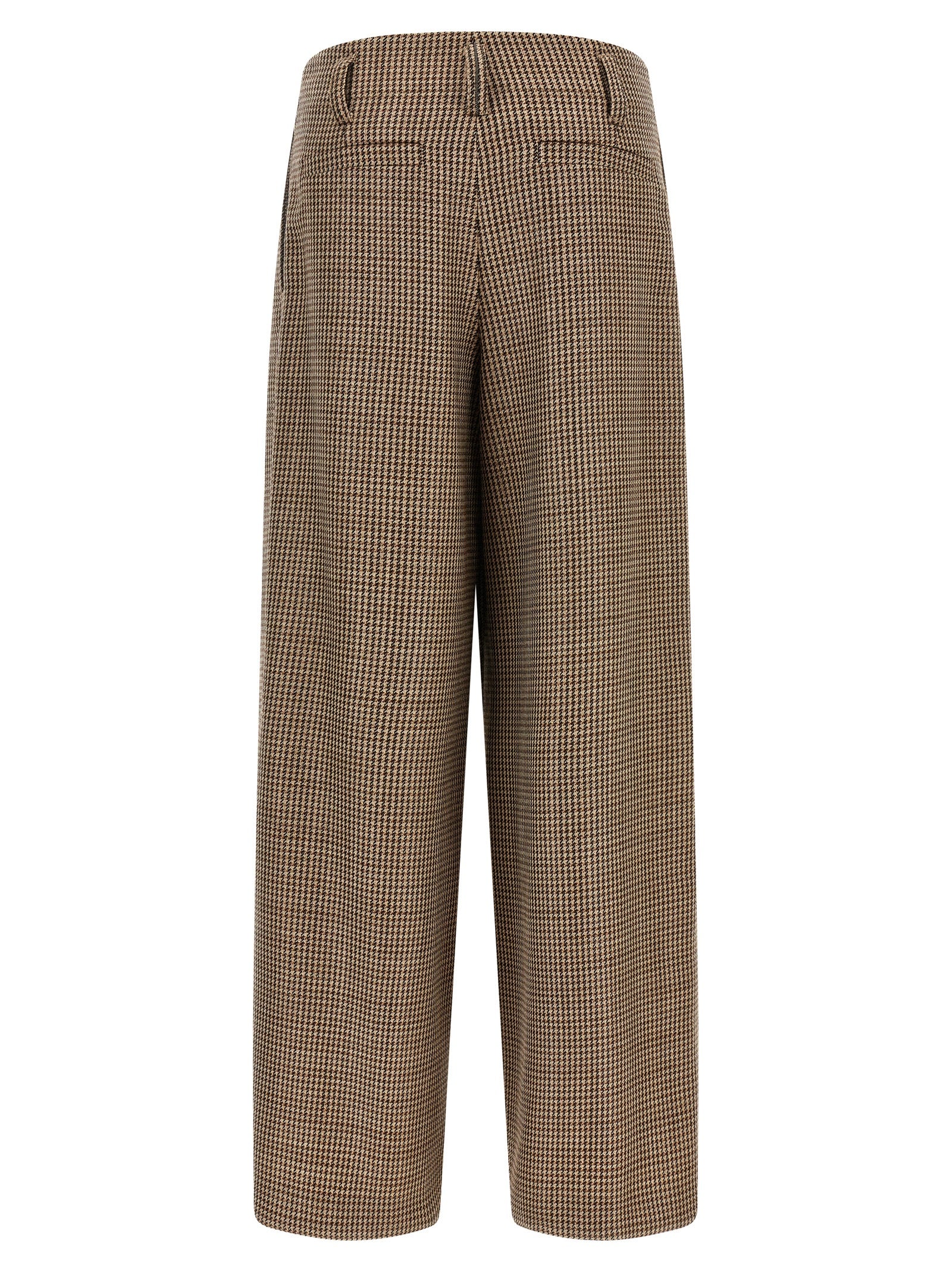 Brunello Cucinelli Brown Virgin Wool Flared Women's Pants