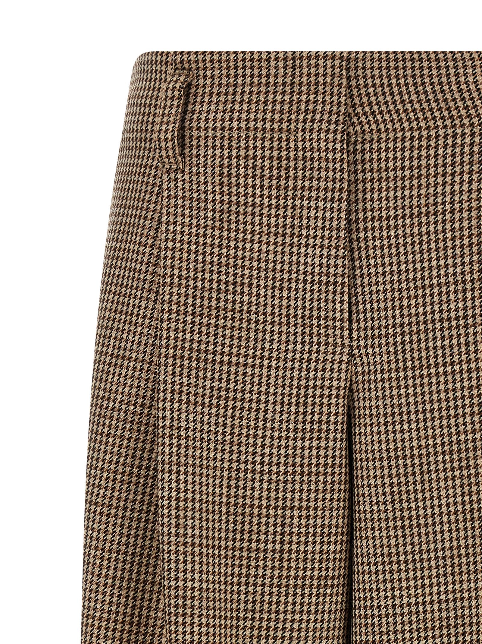 Brunello Cucinelli Brown Virgin Wool Flared Women's Pants