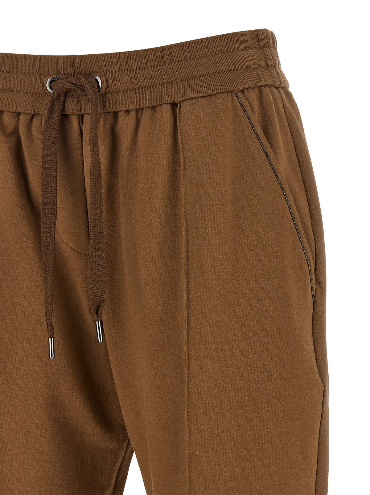 Brunello Cucinelli Brown Cotton Joggers (Workout Women's Pants)