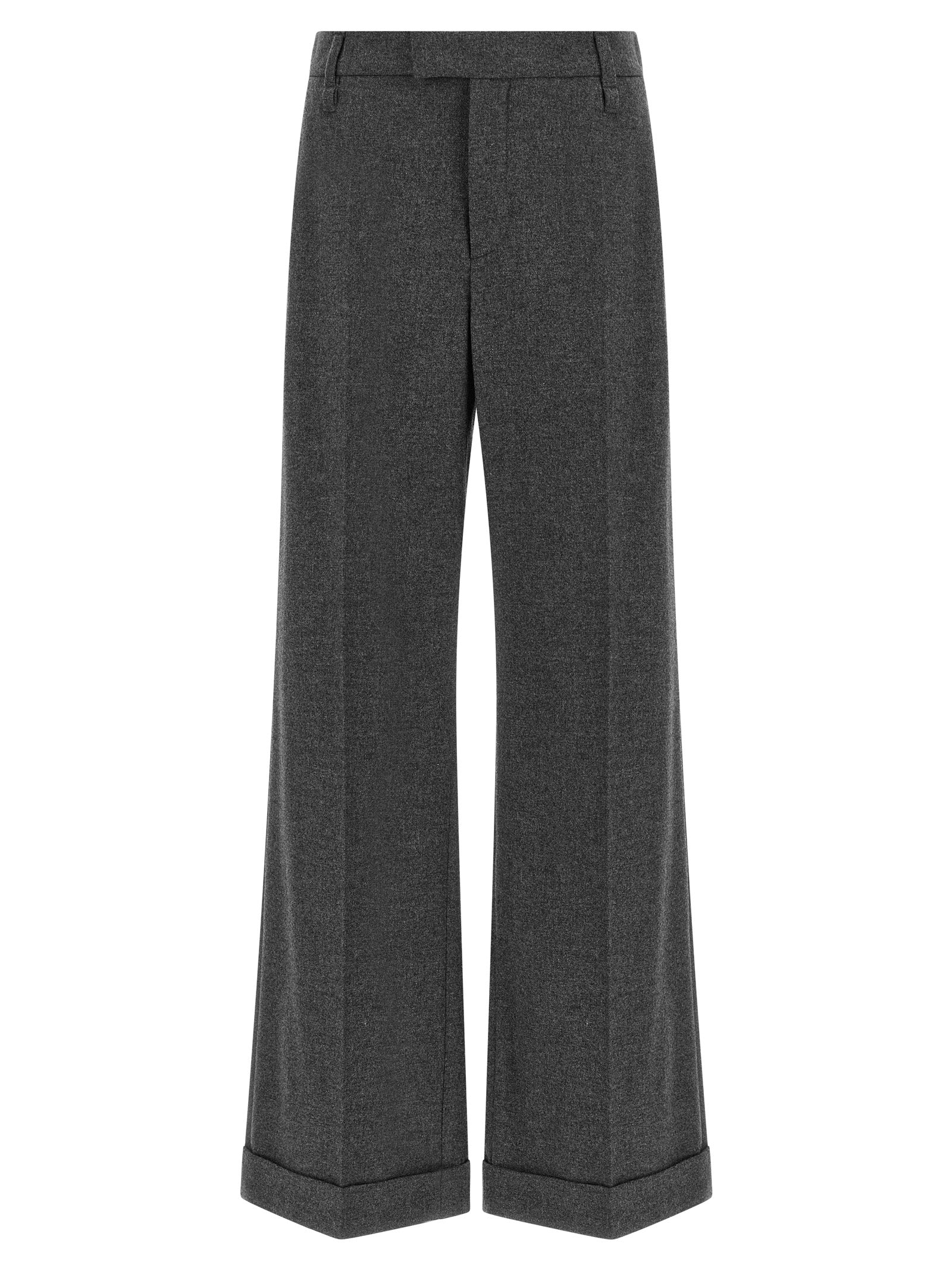 Brunello Cucinelli Gray Virgin Wool Casual Women's Pants
