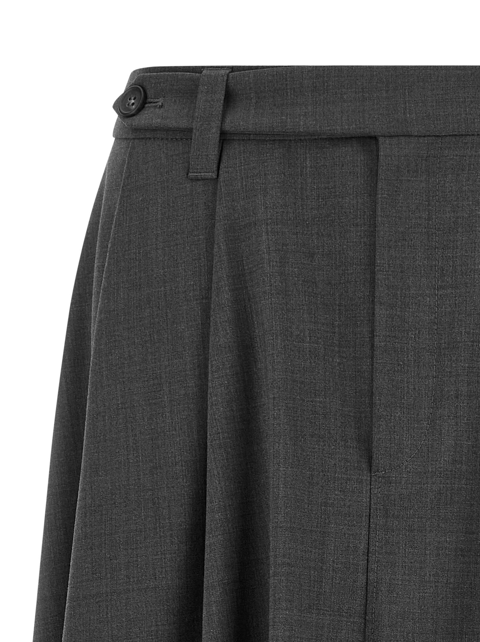 Brunello Cucinelli Gray Virgin Wool Midi Women's Skirt