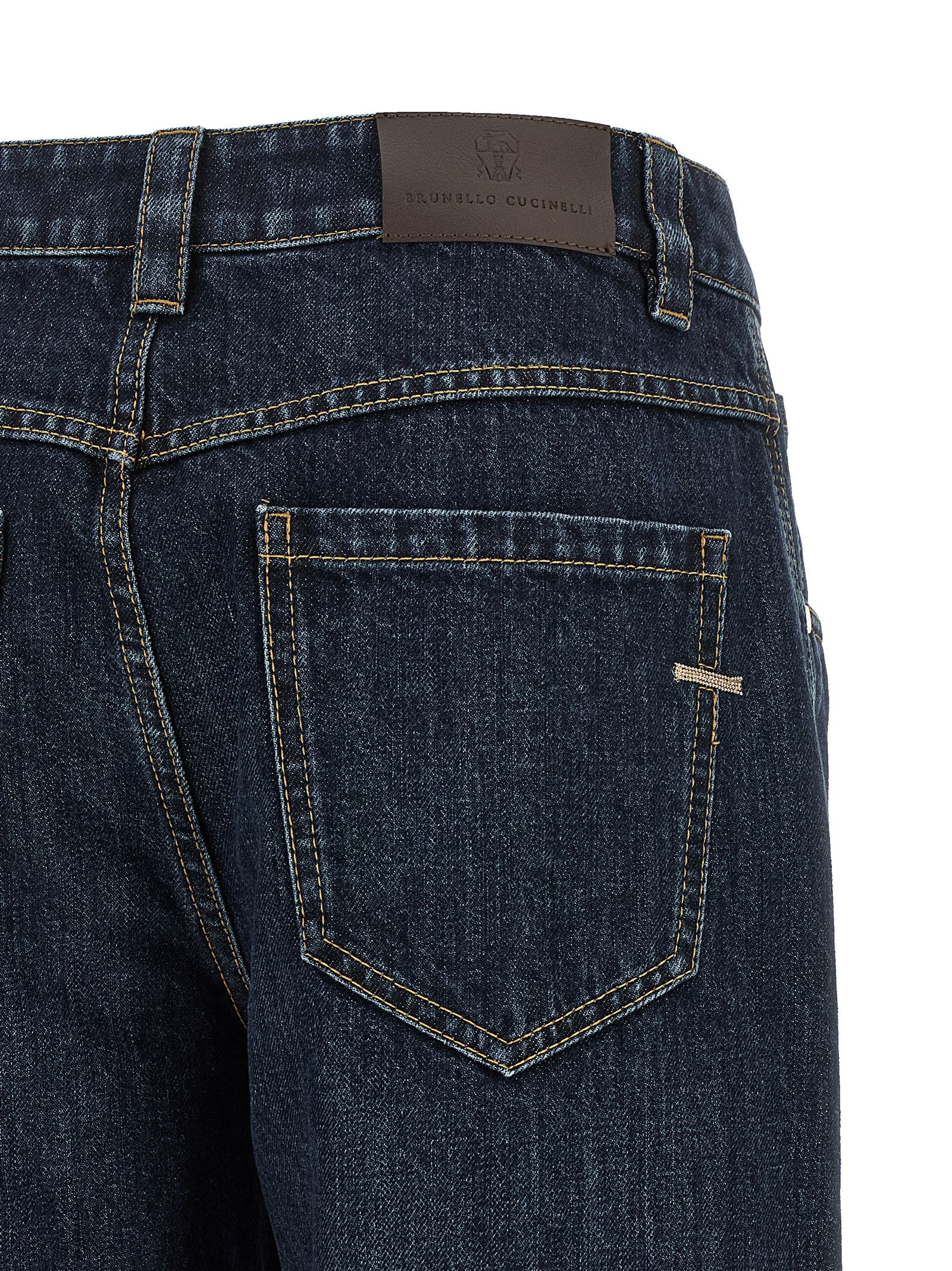 Brunello Cucinelli Blue Cotton Straight-Leg Women's Jeans