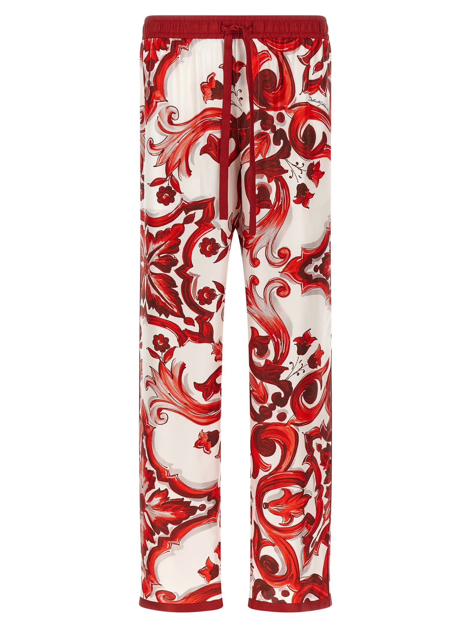 Dolce & Gabbana Red Silk Casual Men's Pants