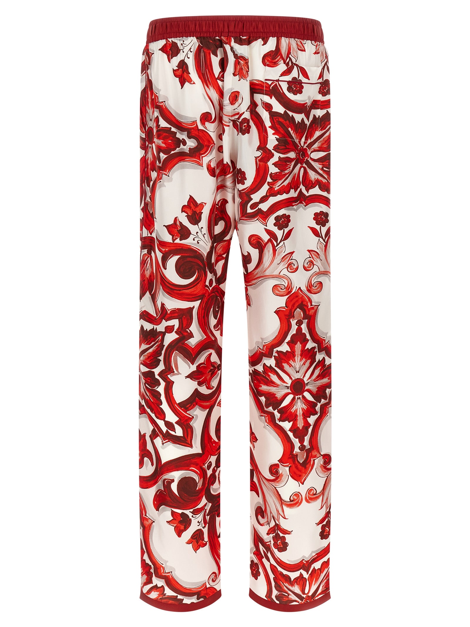 Dolce & Gabbana Red Silk Casual Men's Pants