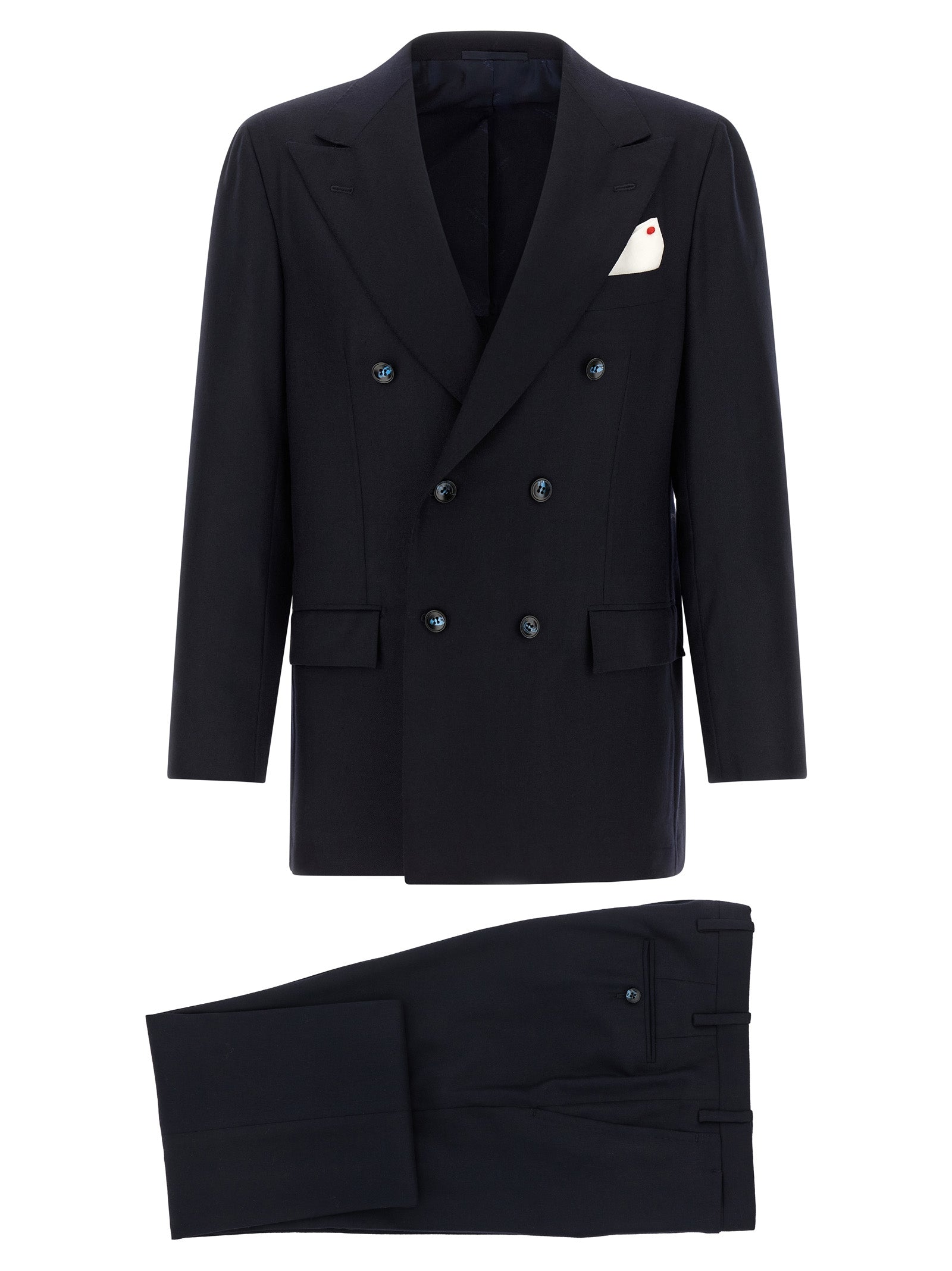 Kiton Blue Virgin Wool Two-Piece Men's Suit