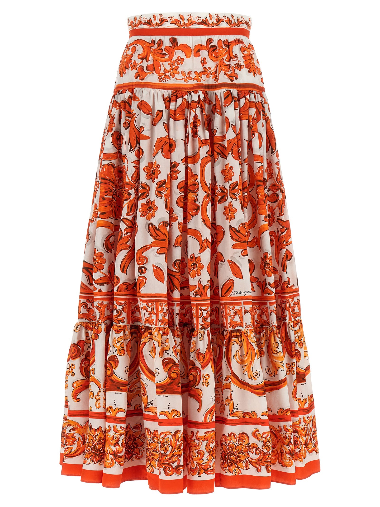 Dolce & Gabbana Orange Cotton Mini Women's Skirt