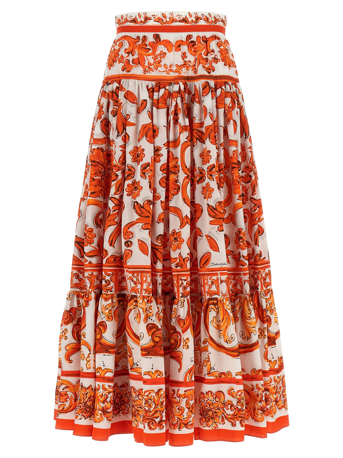 Dolce & Gabbana Orange Cotton Mini Women's Skirt