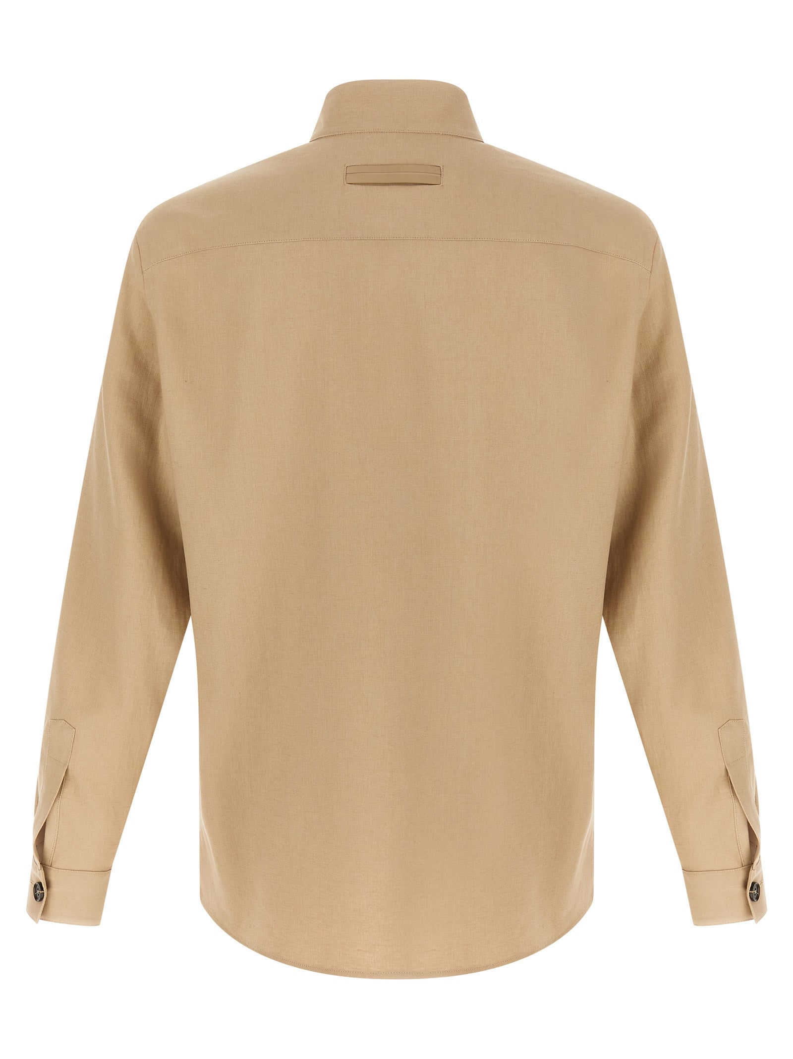 ZEGNA Beige Linen Men's Blouse